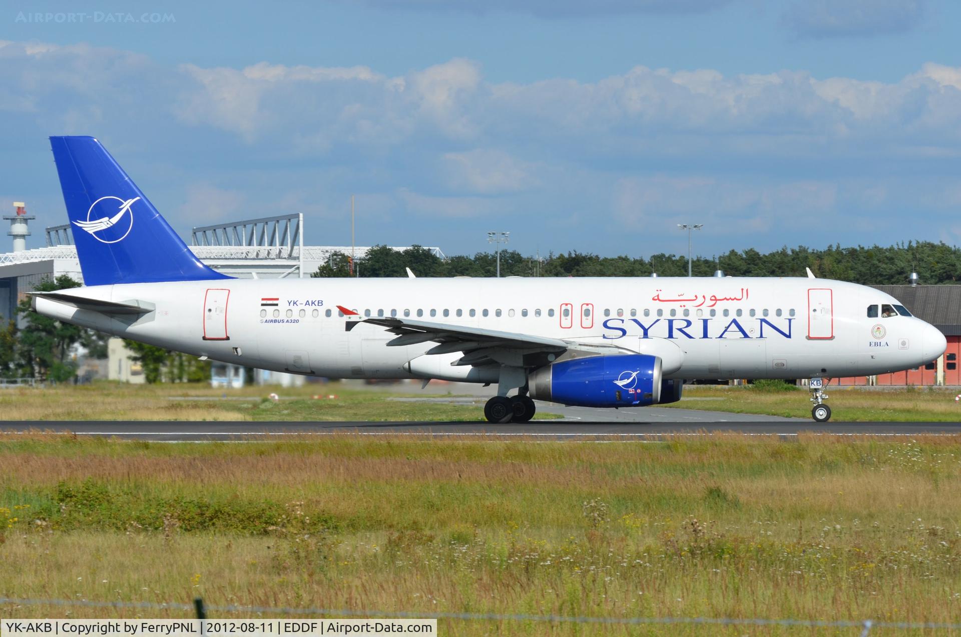 YK-AKB, 1998 Airbus A320-232 C/N 918, Syrian A320 departing for troublesome Damascus