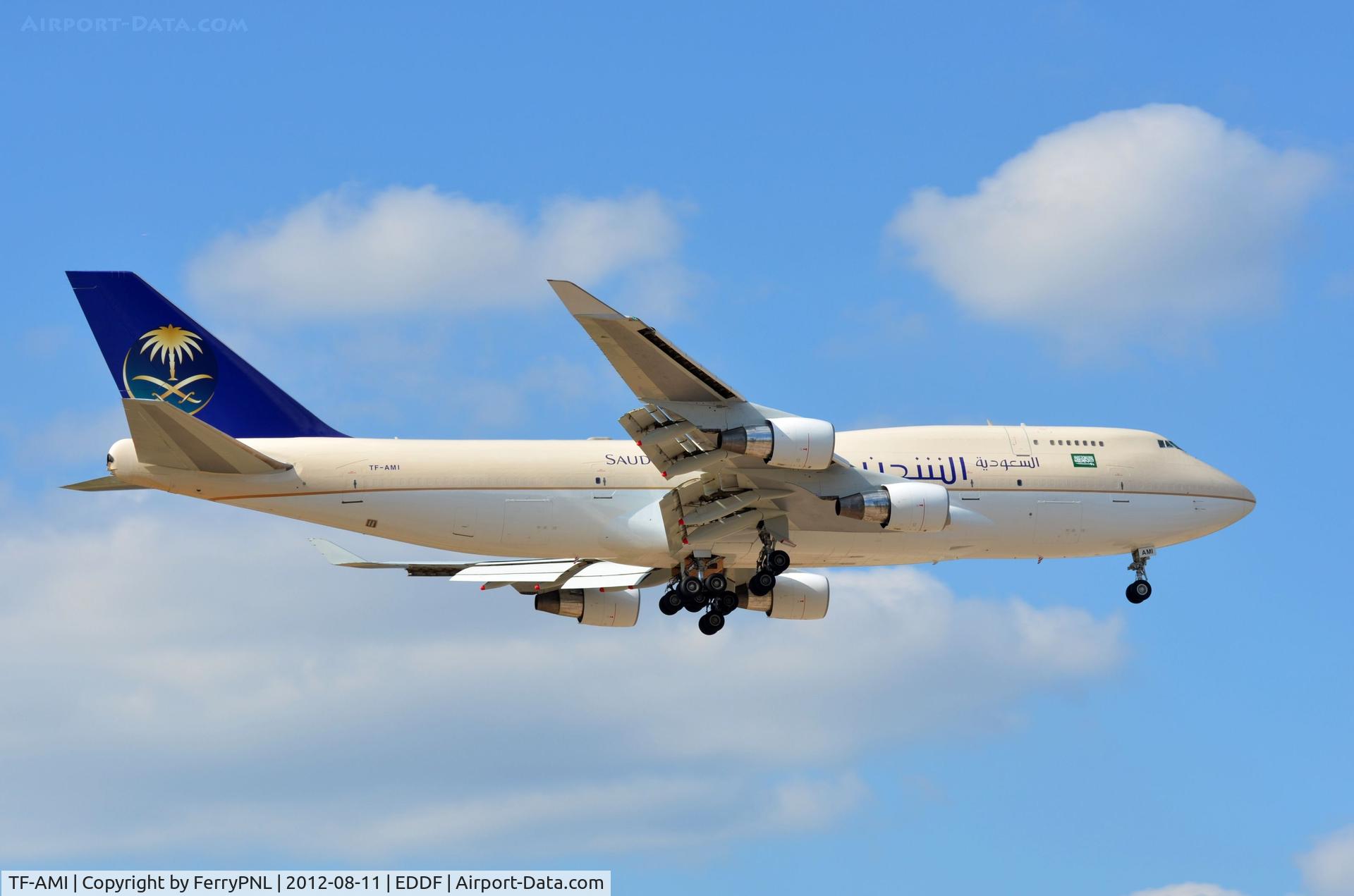 TF-AMI, 1992 Boeing 747-412 C/N 27066, Ex Singapore a/l B744 now operating in Saudia colours and converted to a freighter