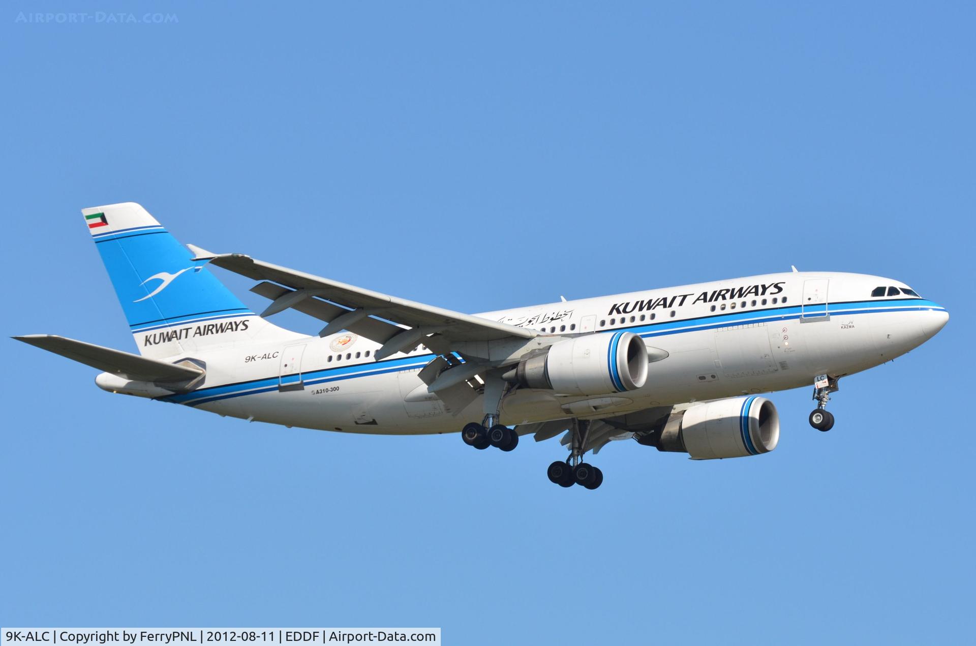 9K-ALC, 1992 Airbus A310-308 C/N 663, Kuwait A310 landing in FRA
