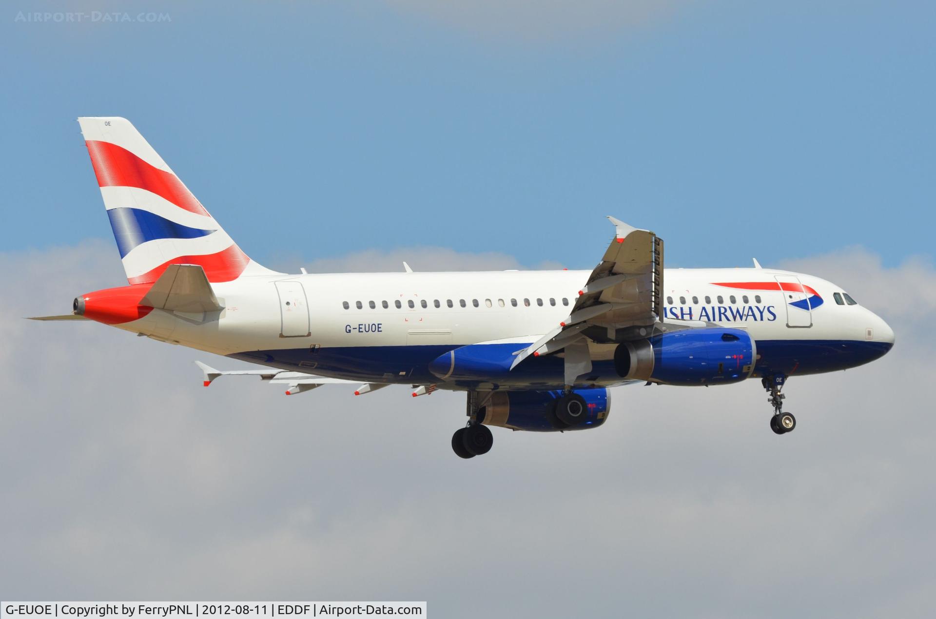 G-EUOE, 2001 Airbus A319-131 C/N 1574, BA A319 landing in FRA