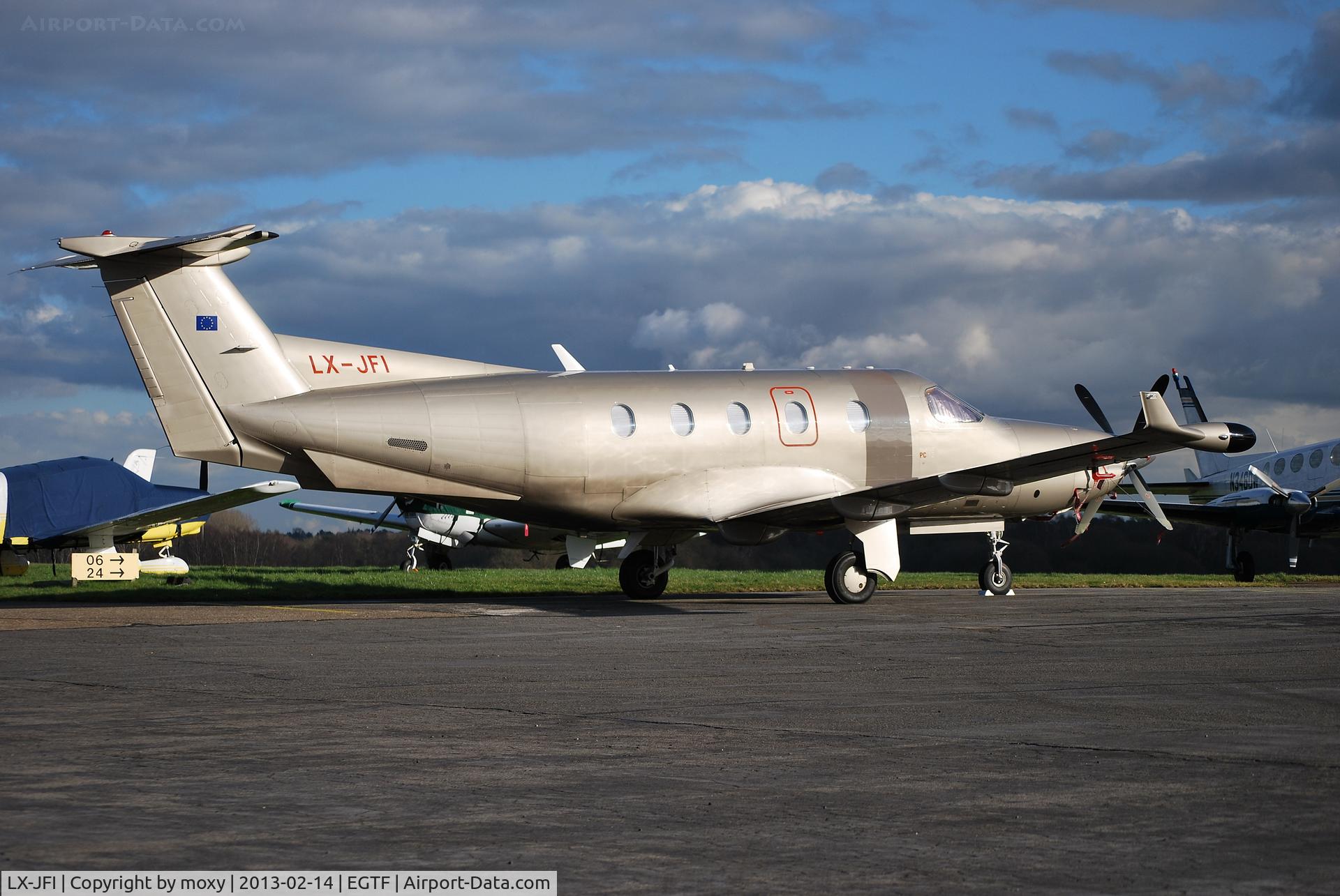 LX-JFI, 2004 Pilatus PC-12/45 C/N 574, Pilatus PC-12/45 at Fairoaks.