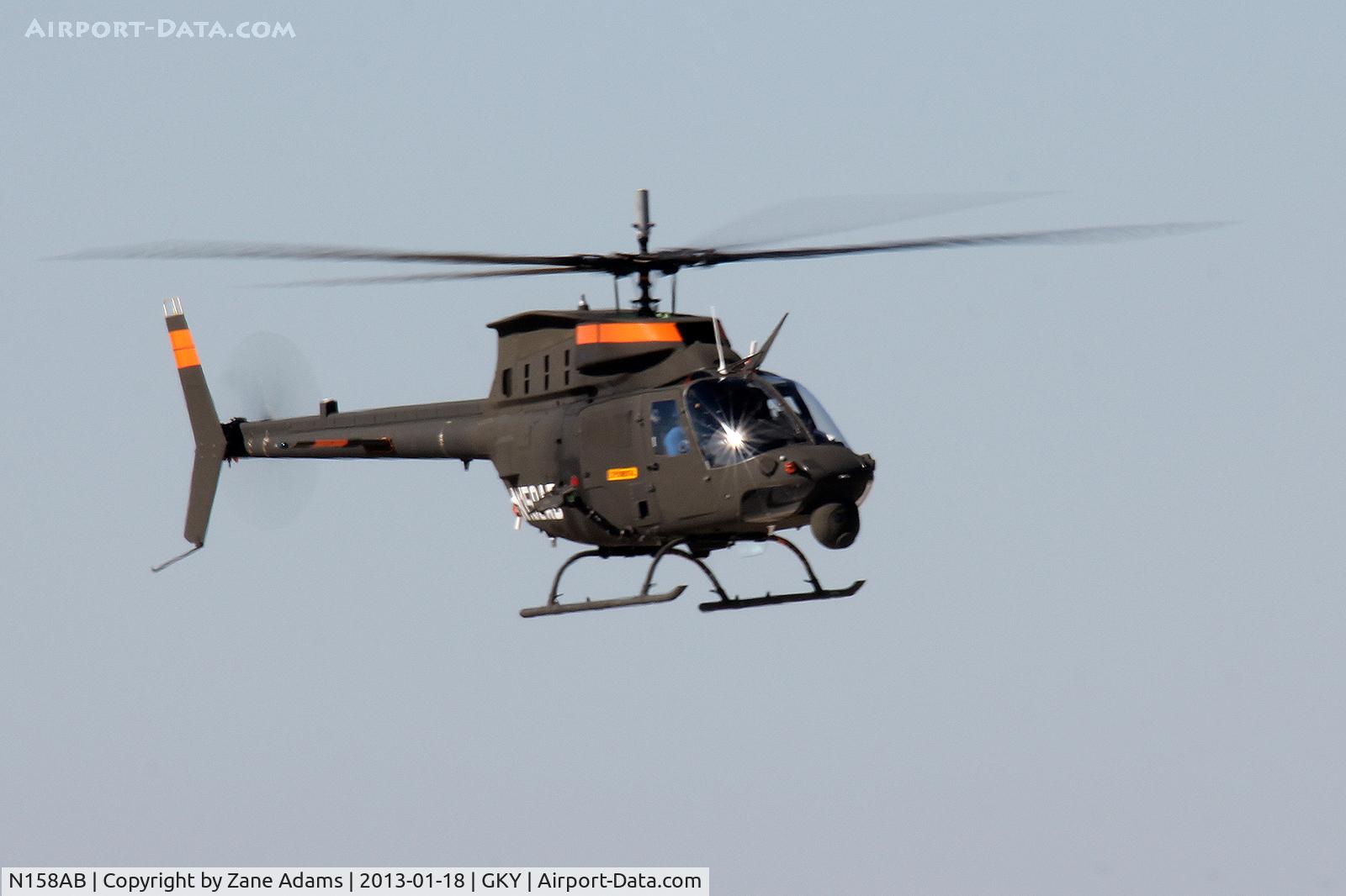 N158AB, Bell OH-58C Kiowa C/N 68-16810, Bell Helicopter flight test at Arlington Municipal Airport