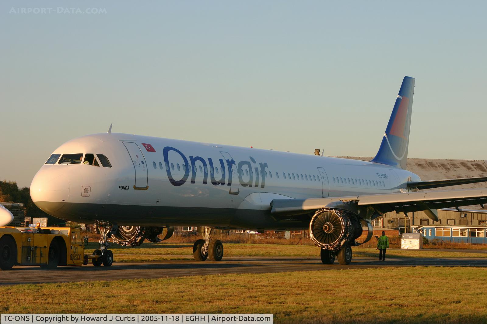 TC-ONS, 1993 Airbus A321-131 C/N 364, Onur Air; first A321 to be painted in the new colours, emerging from the spray shop.