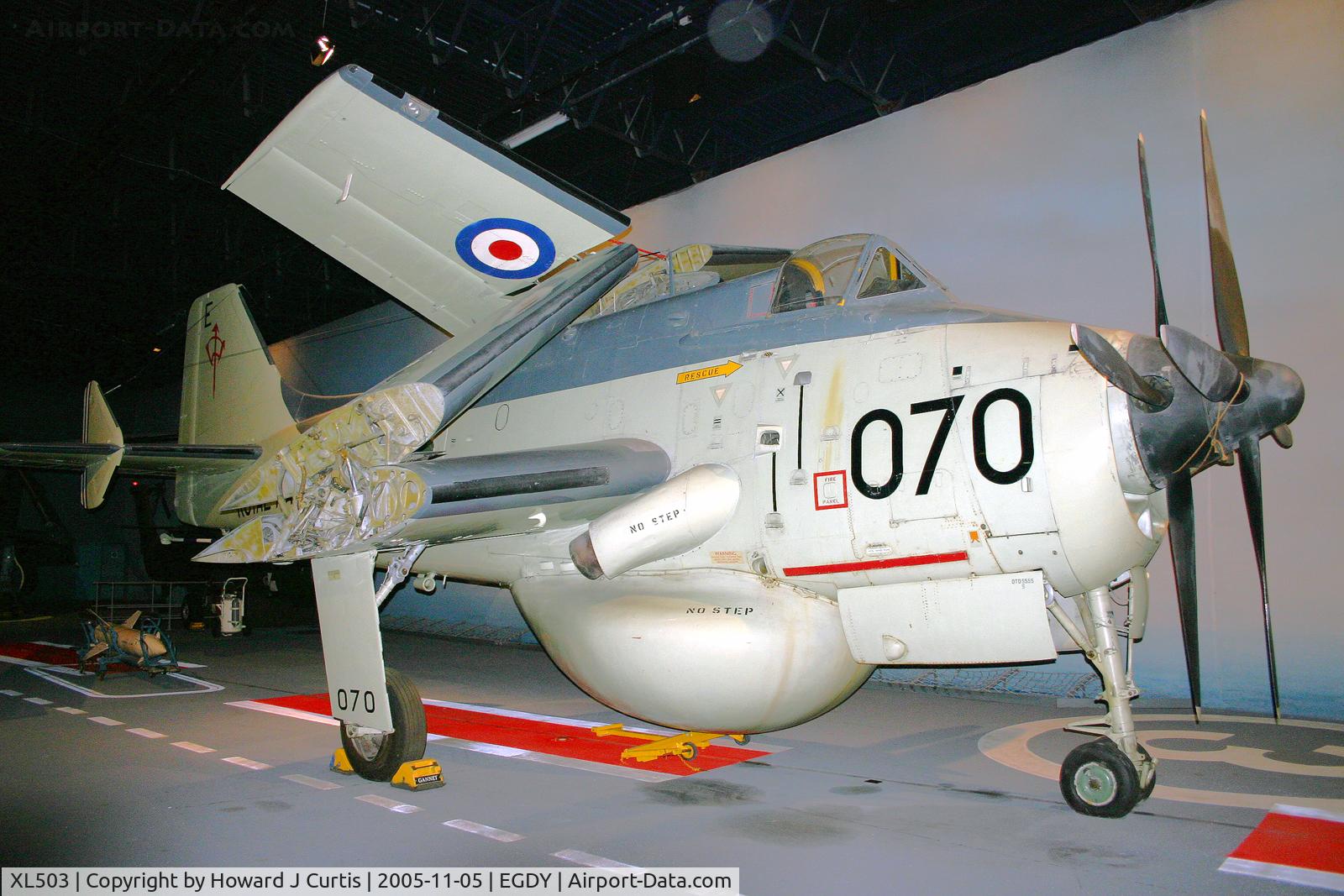 XL503, 1961 Fairey Gannet AEW.3 C/N F9462, Preserved at the Fleet Air Arm Museum (not in Canada).