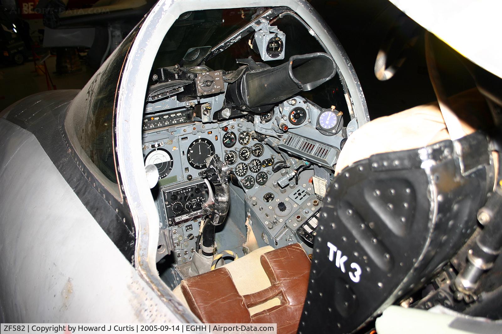 ZF582, English Electric Lightning F.53 C/N 95281, Preserved at the Bournemouth Aviation Museum. Cockpit only.