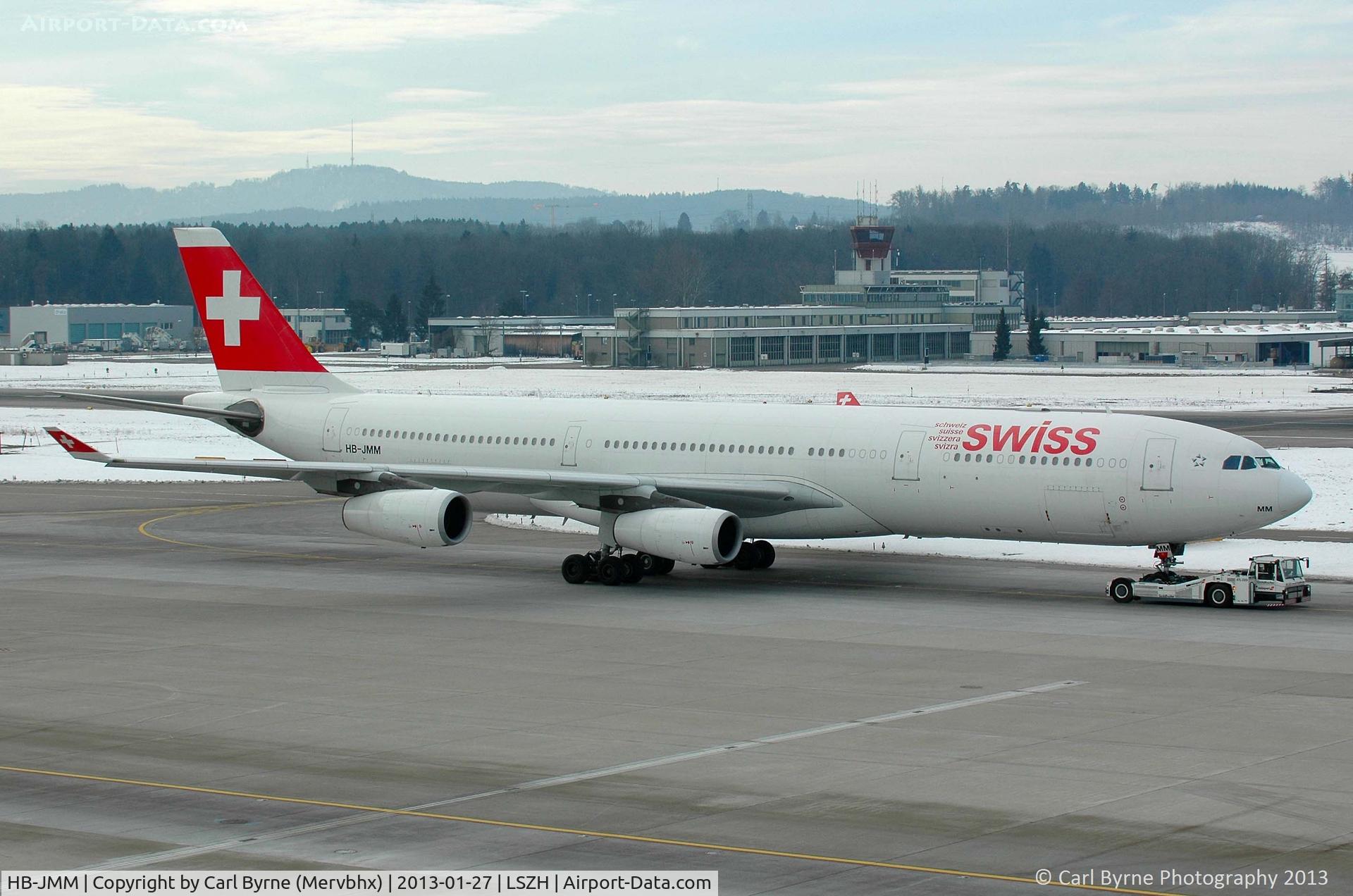 HB-JMM, 1996 Airbus A340-313 C/N 154, Taken from the Spectator Terrace.