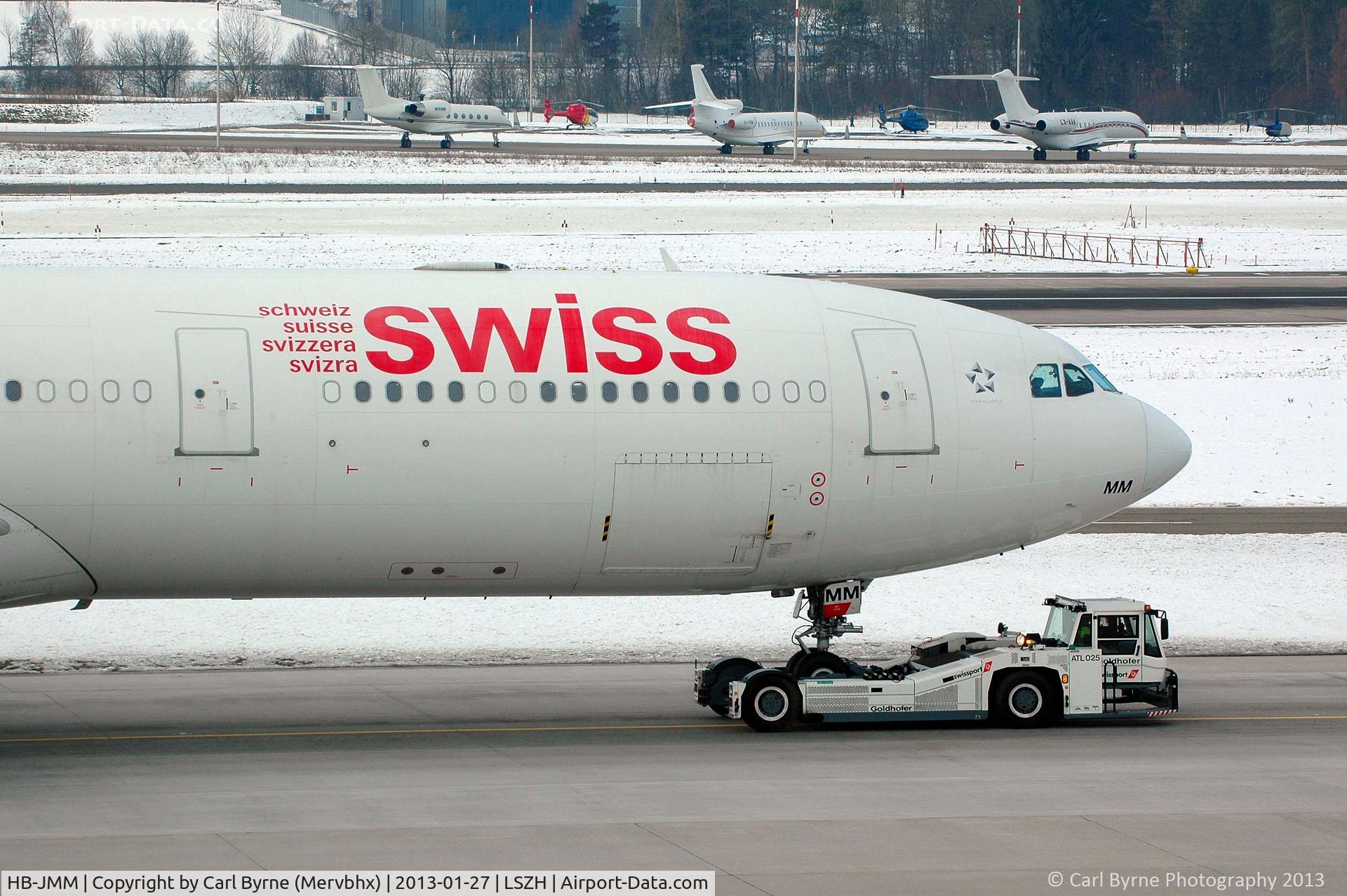 HB-JMM, 1996 Airbus A340-313 C/N 154, Taken from the Spectator Terrace.