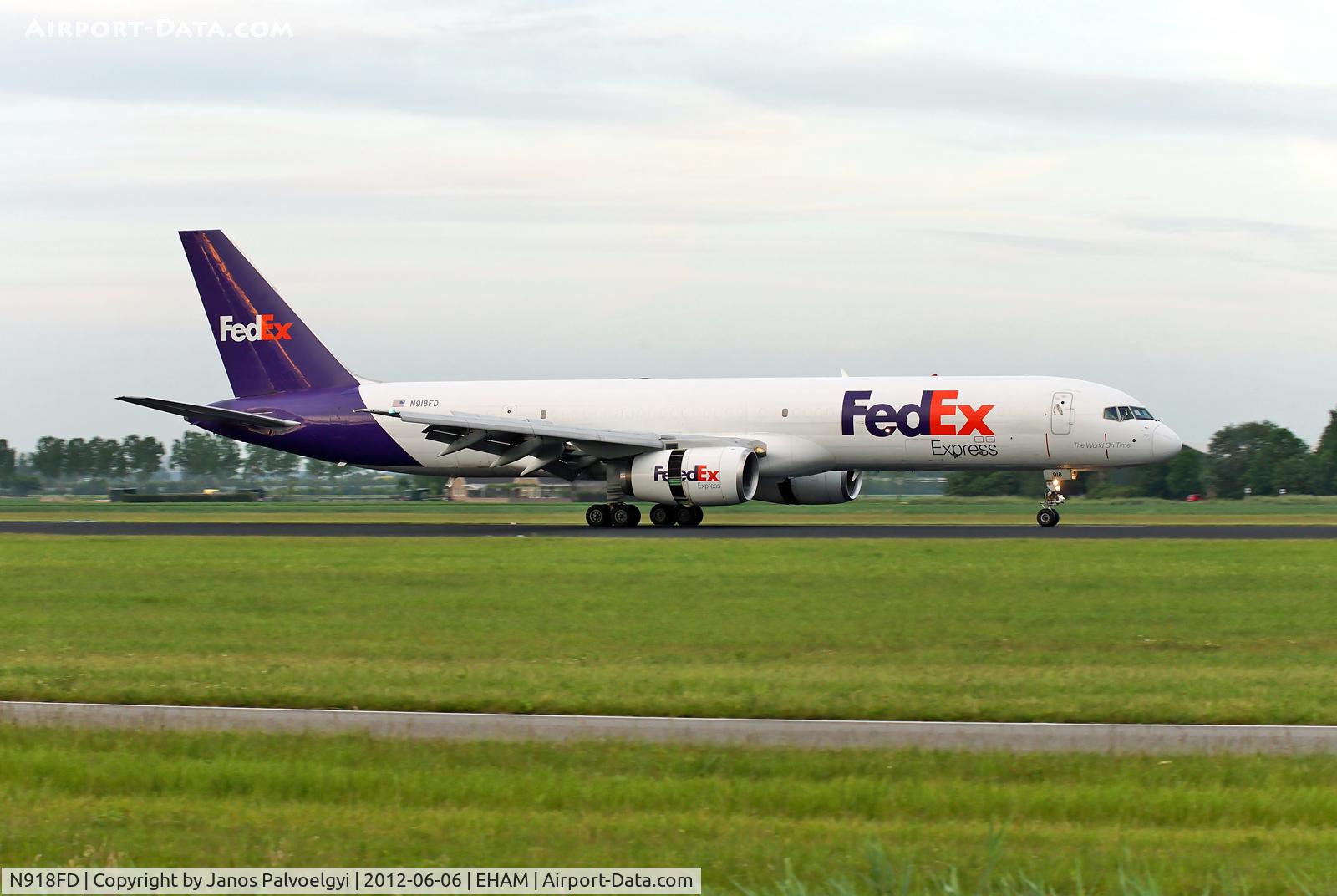 N918FD, 1989 Boeing 757-23A C/N 24290, FedEx-Federal Express Boeing B757-232A(F) landing in EHAM/AMS