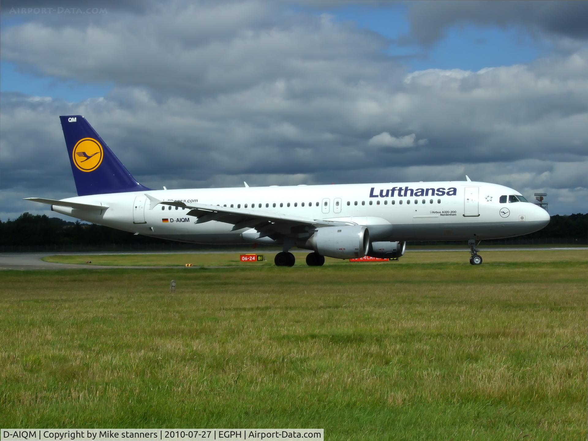 D-AIQM, 1991 Airbus A320-211 C/N 0268, Lufthansa A320 arrives at EDI From FRA