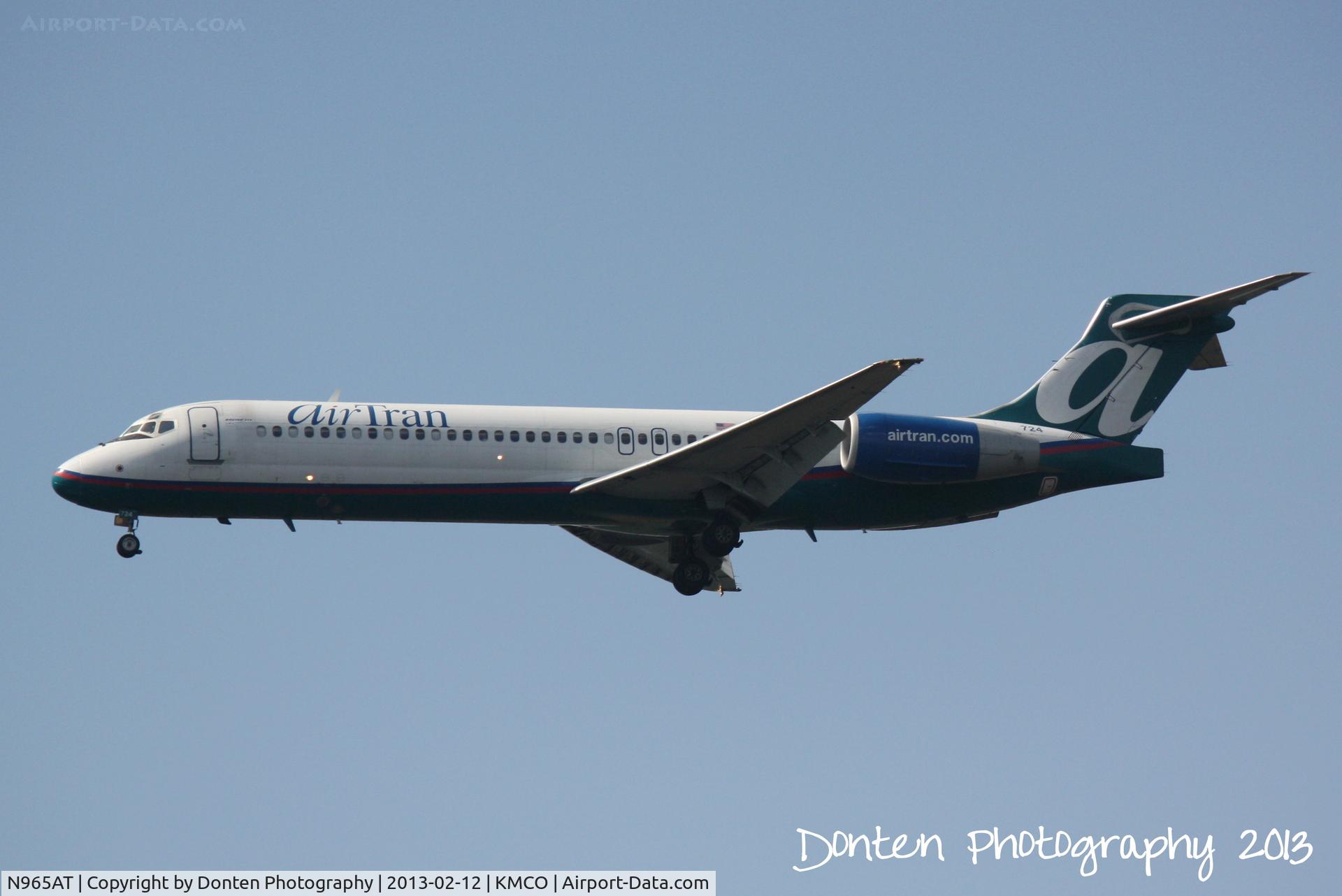 N965AT, 2001 Boeing 717-200 C/N 55026, AirTran Flight 594 (N965AT) arrives at Orlando International Airport following a flight from Hartsfield-Jackson Atlanta International Airport