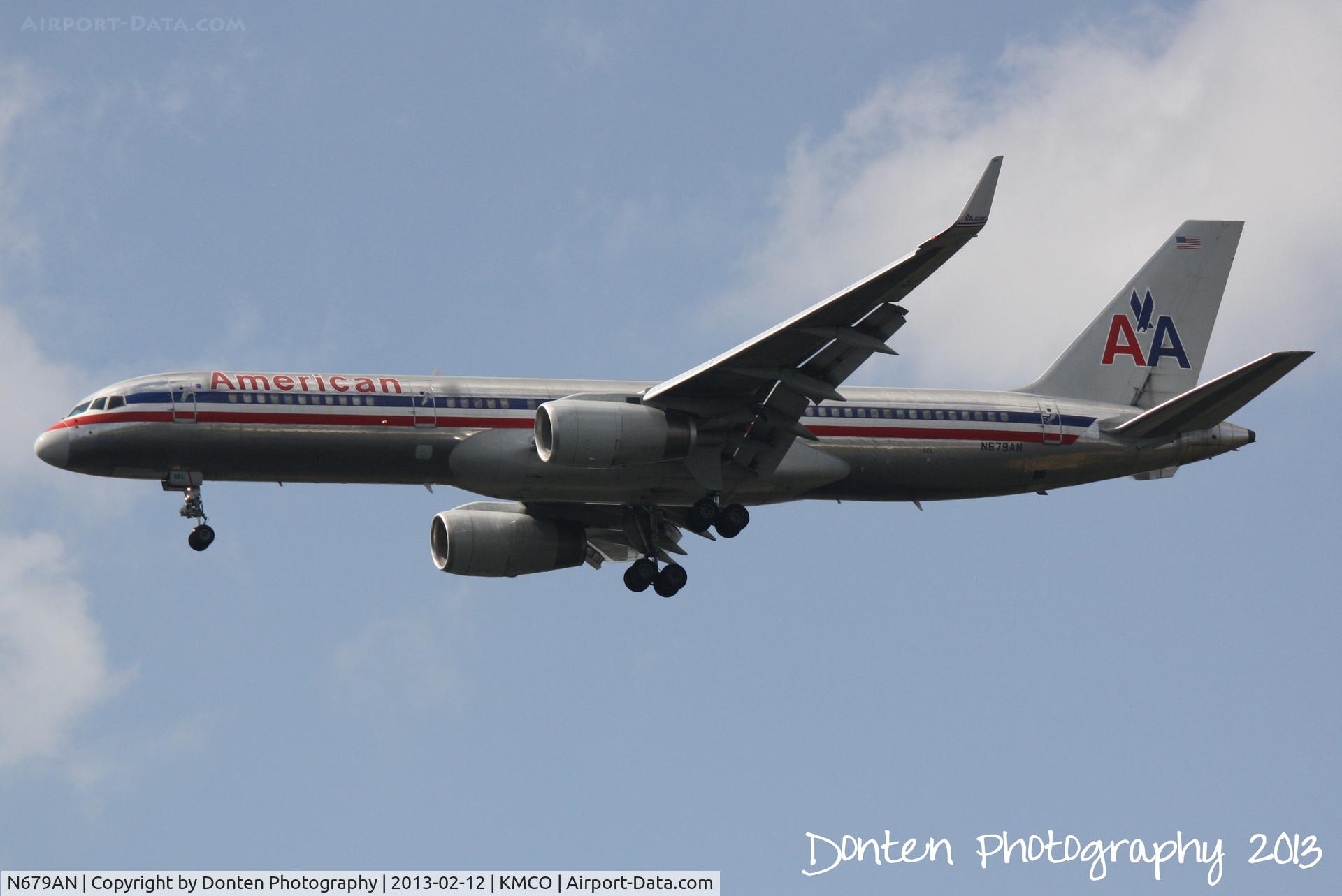 N679AN, 1999 Boeing 757-223F C/N 29589, American Airlines Flight 1576 (N679AN) arrives at Orlando International Airport following a flight from Miami International Airport