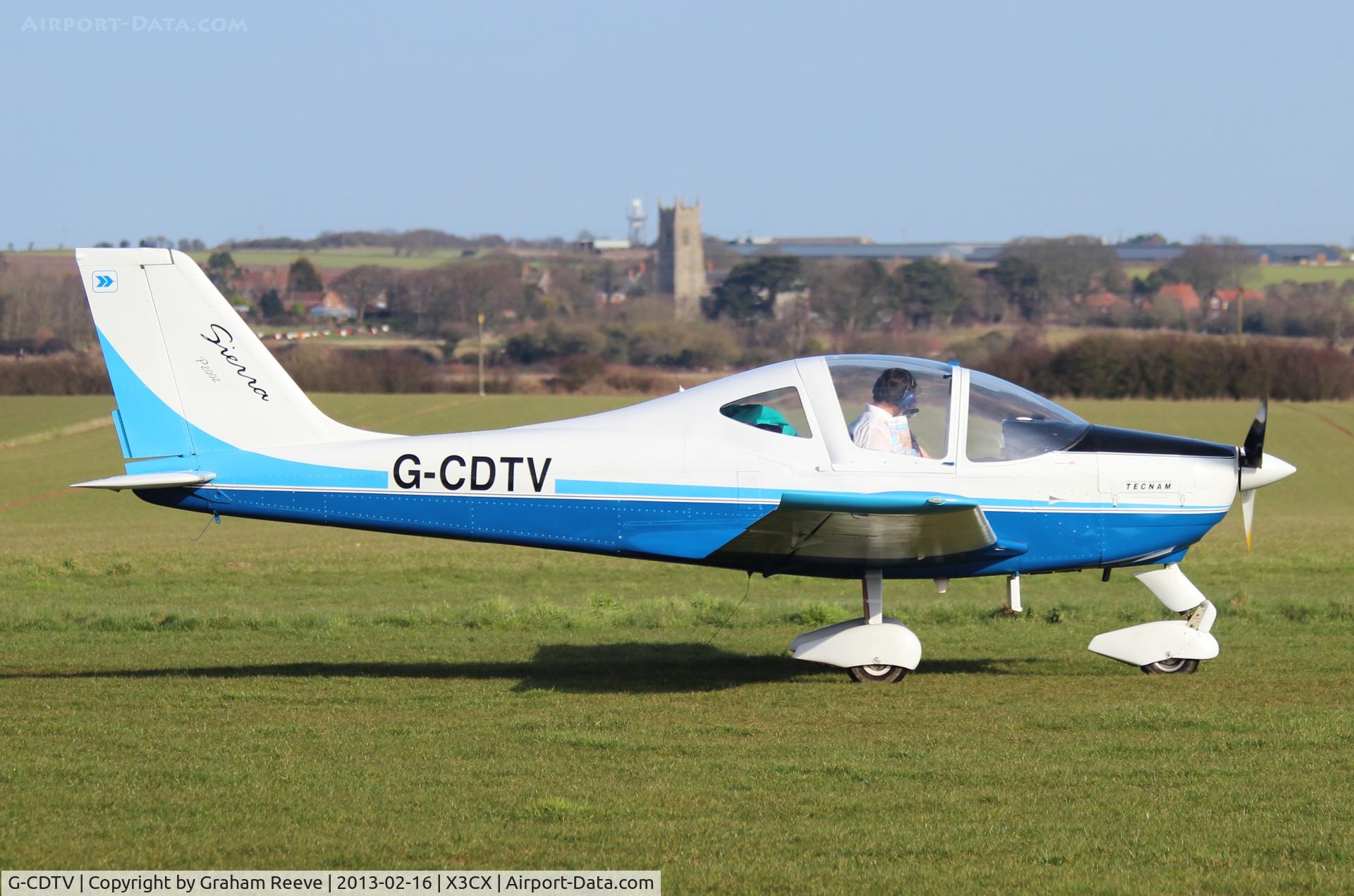 G-CDTV, 2007 Tecnam P-2002EA Sierra C/N PFA 333-14501, Just landed at Northrepps.