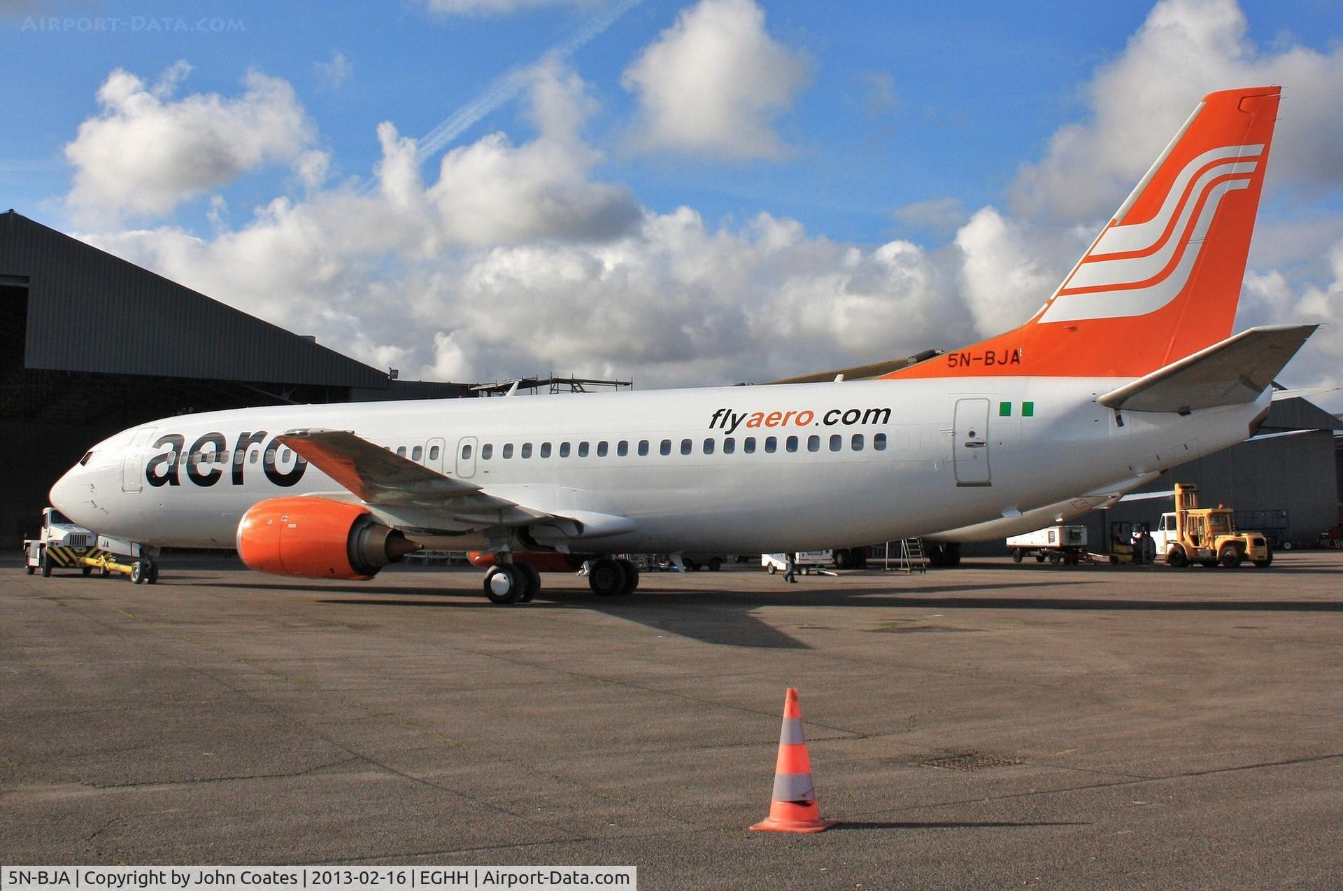 5N-BJA, 1990 Boeing 737-4B7 C/N 24873, exits paintshop after repaint