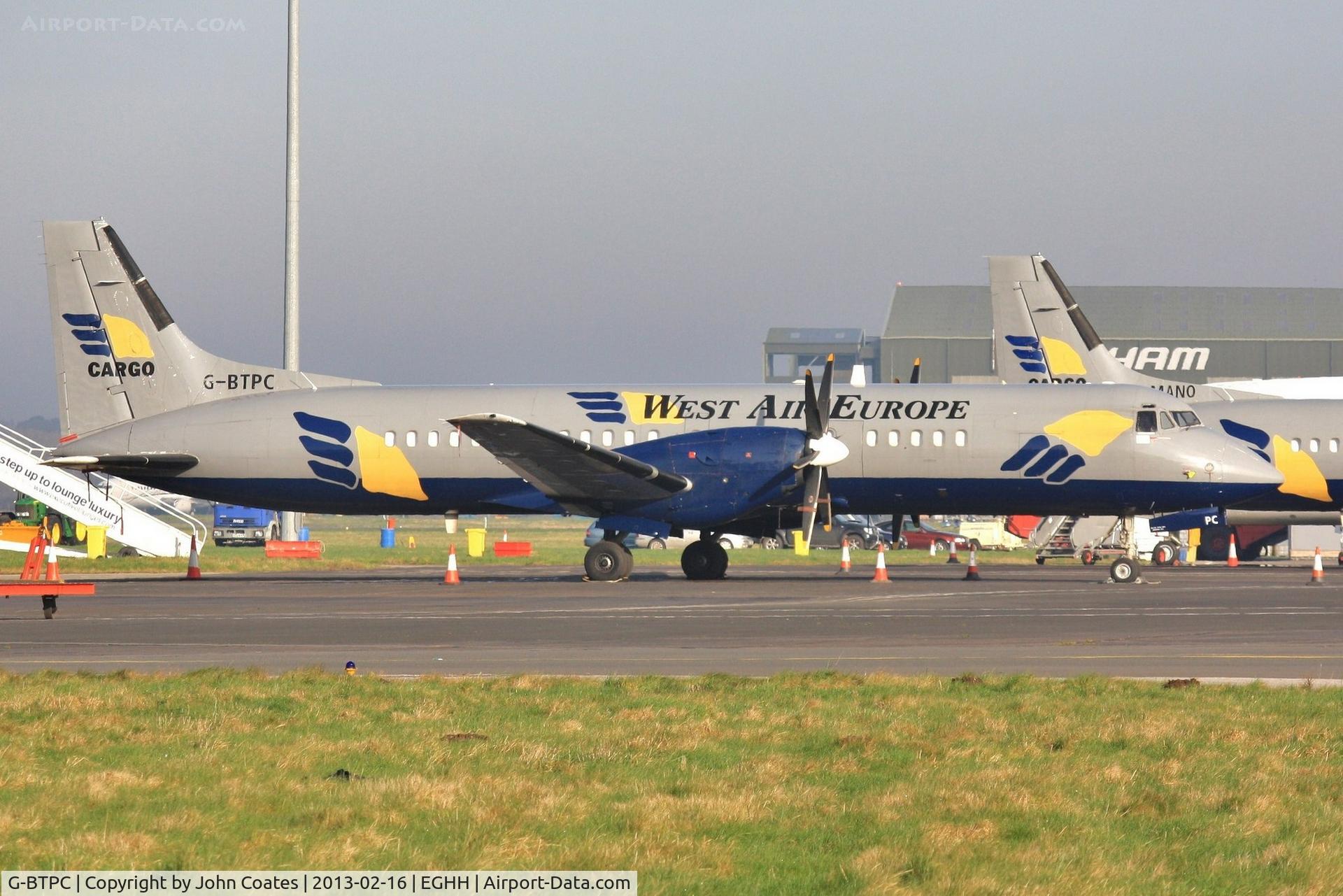 G-BTPC, 1988 British Aerospace ATP C/N 2010, On cargo ramp with fellow ATP G-MANO