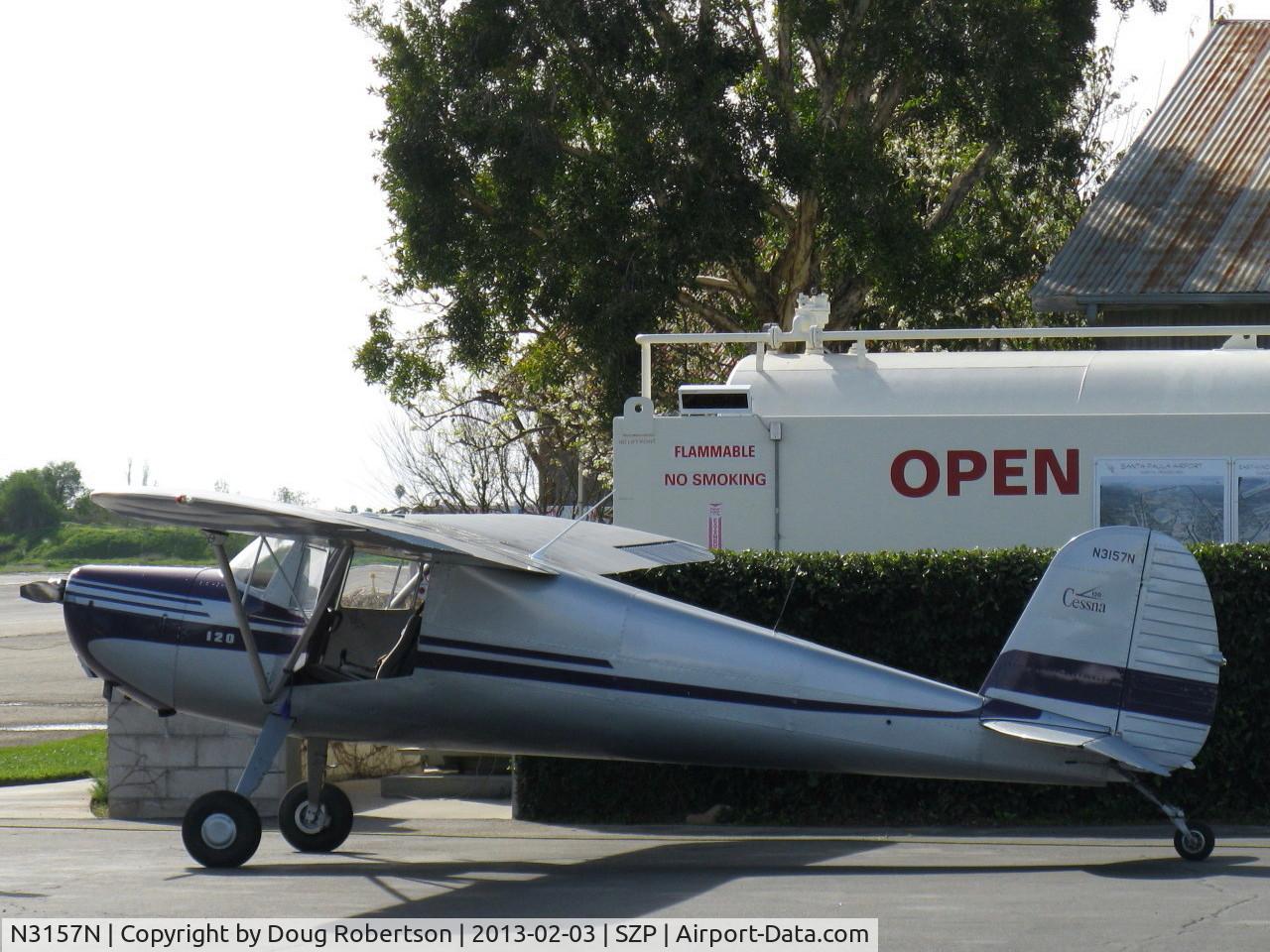 N3157N, 1947 Cessna 120 C/N 13415, 1947 Cessna 120, Continental C85-12 85 Hp upgrade with generator and starter, refueling