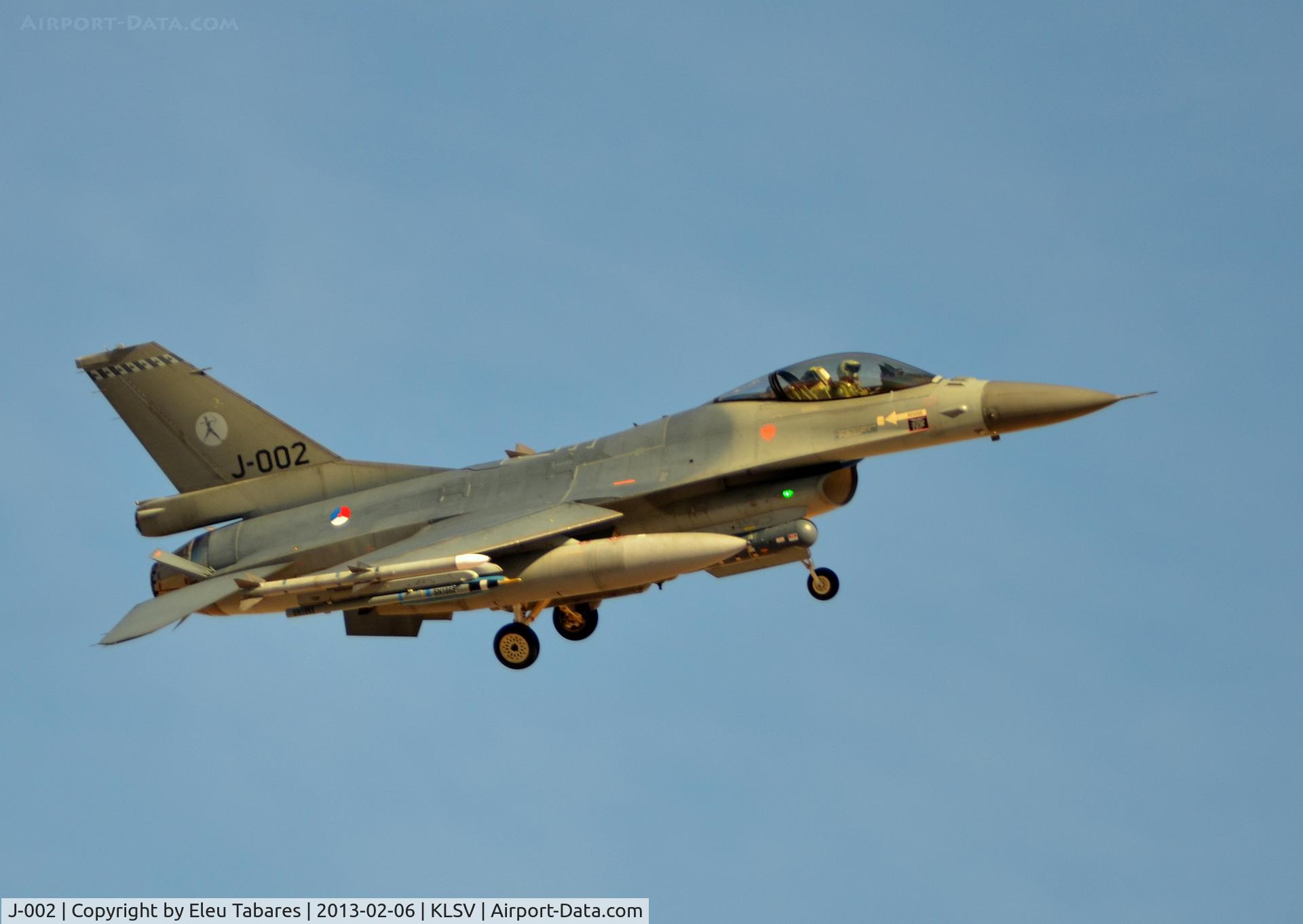 J-002, Fokker F-16A Fighting Falcon C/N 6D-158, Taken during Red Flag Exercise at Nellis Air Force Base, Nevada.