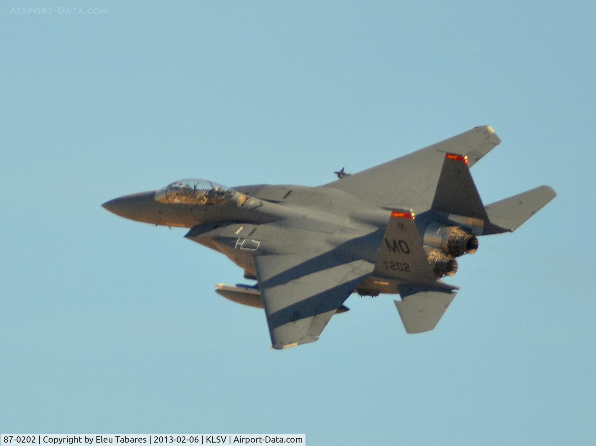 87-0202, 1987 McDonnell Douglas F-15E Strike Eagle C/N 1067/E042, Taken during Red Flag Exercise at Nellis Air Force Base, Nevada.