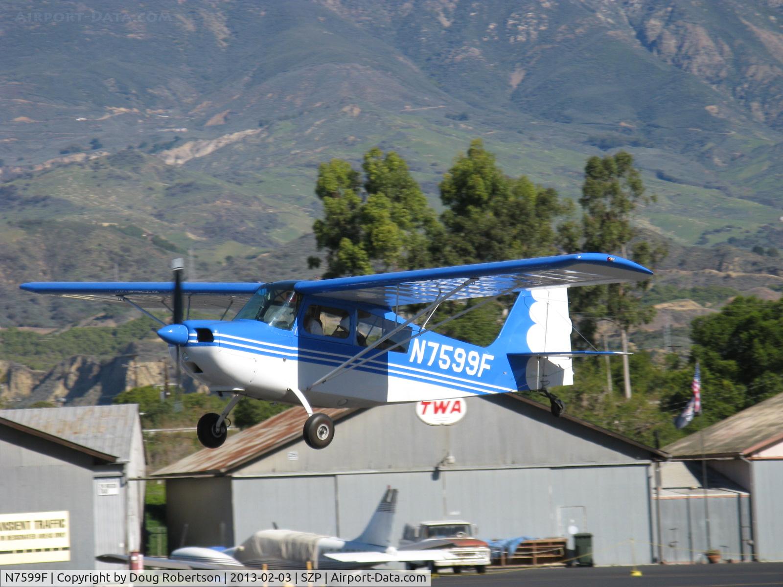 N7599F, 1970 Champion 7ECA Citabria C/N 745-70, 1970 Champion 7ECA CITABRIA, Lycoming O-235 115 Hp, landing Rwy 22