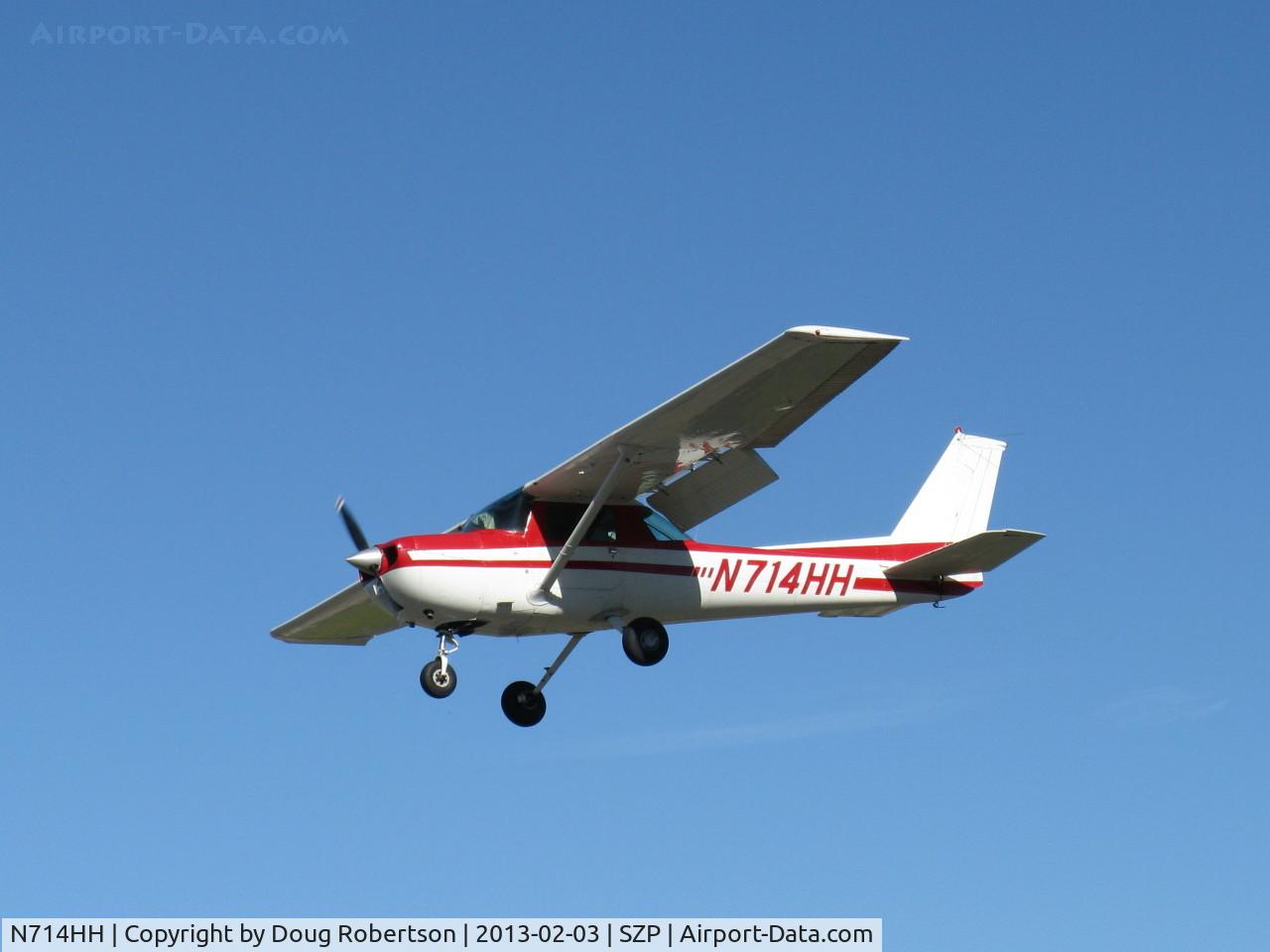 N714HH, 1977 Cessna 150M C/N 15079185, 1977 Cessna 150M, Continental O-200 100 Hp, on final Rwy 22