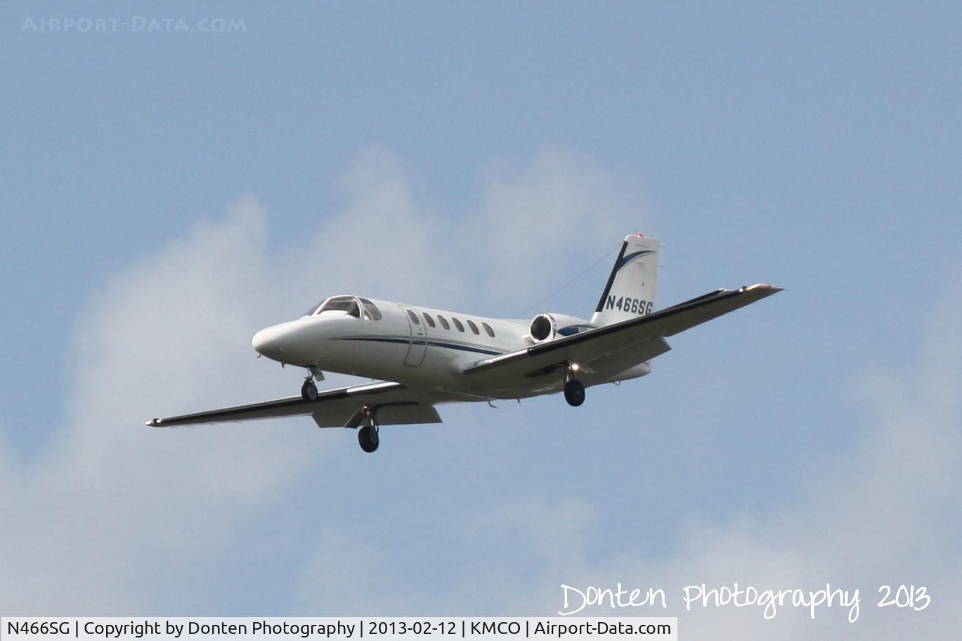 N466SG, 1991 Cessna 550 Citation II C/N 550-0695, Cessna Citation Bravo (N466SG) arrives at Orlando International Airport following a flight from La Aurora International Airport