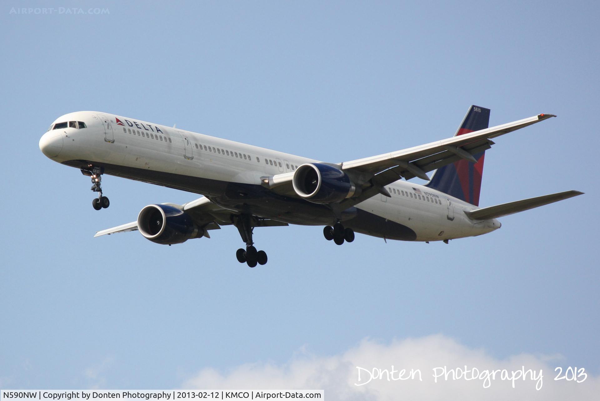N590NW, 2003 Boeing 757-351 C/N 32990, Delta Flight 2639 (N590NW) arrives at Orlando International Airport following a flight from Hartsfield-Jackson Atlanta International Airport