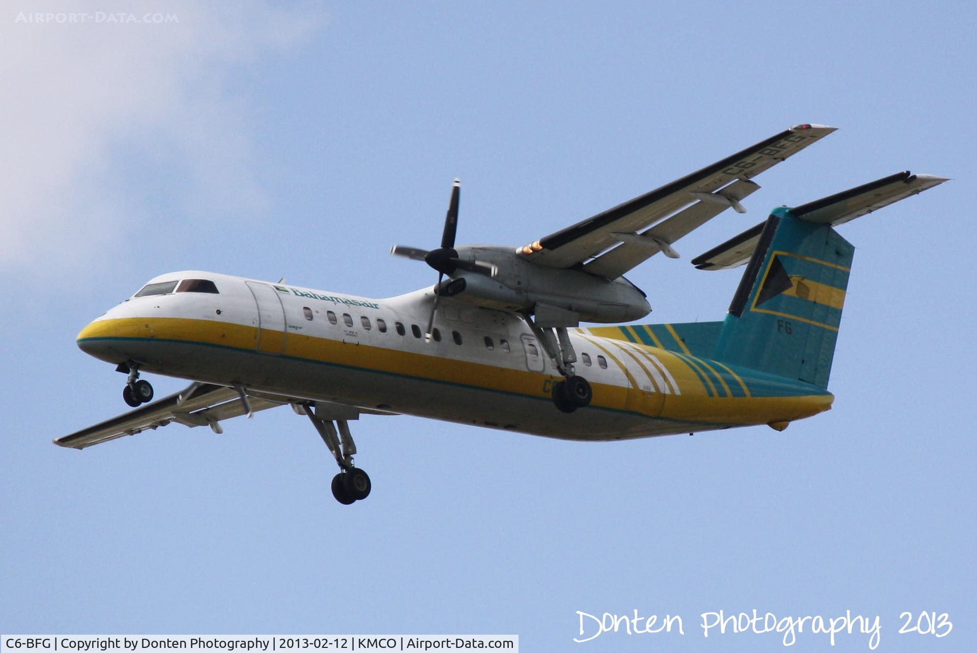 C6-BFG, 1991 De Havilland Canada DHC-8-311 Dash 8 C/N 288, Bahamasair Flight 237 (C6-BFG) arrives at Orlando International Airport following a flight from Lynden Pindling International Airport