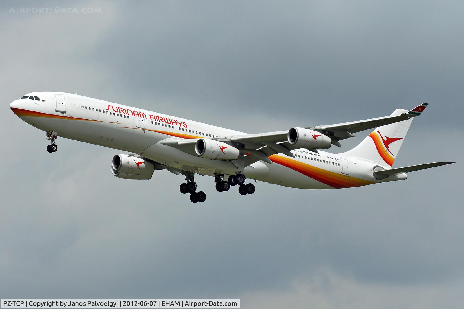 PZ-TCP, 1994 Airbus A340-312 C/N 049, Surinam Airways Airbus A340-311 final approach EHAM/AMS