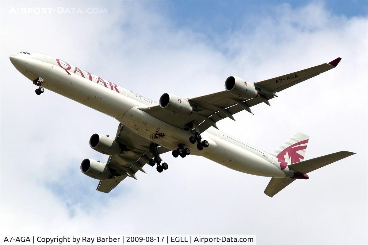 A7-AGA, 2006 Airbus A340-642 C/N 740, Airbus A340-642 [740] (Qatar Airways) Home~G 17/08/2009
