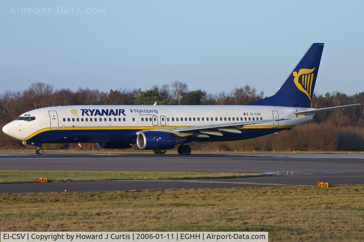 EI-CSV, 2002 Boeing 737-8AS C/N 29934, Ryanair, pre winglets, old colours. Nykoping titling.