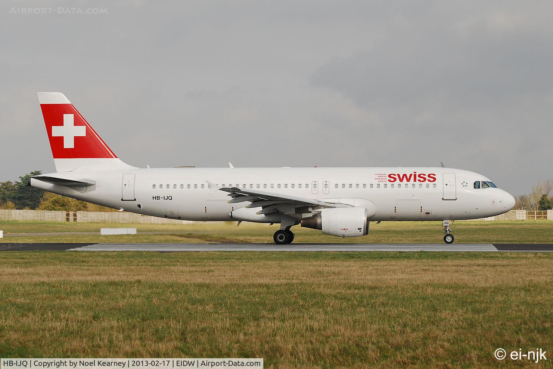 HB-IJQ, 1997 Airbus A320-214 C/N 701, About to depart off Rwy 10 at EIDW.