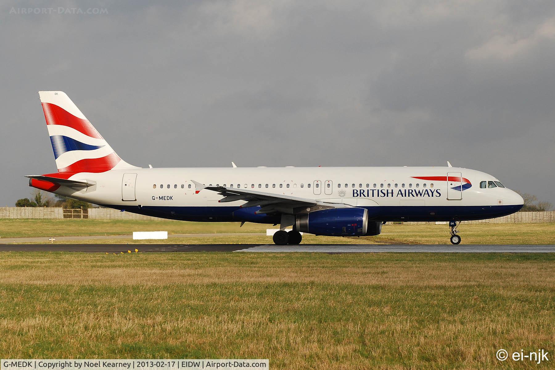 G-MEDK, 2005 Airbus A320-232 C/N 2441, About to depart off Rwy 10 at EIDW.