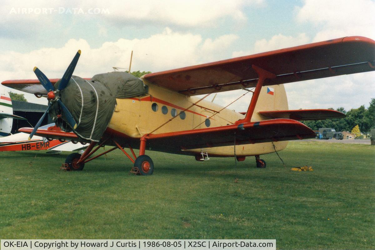 OK-EIA, 1974 PZL-Mielec An-2R C/N 1G157-03, At the World Aerobatic Championships, South Cerney. Support aircraft.