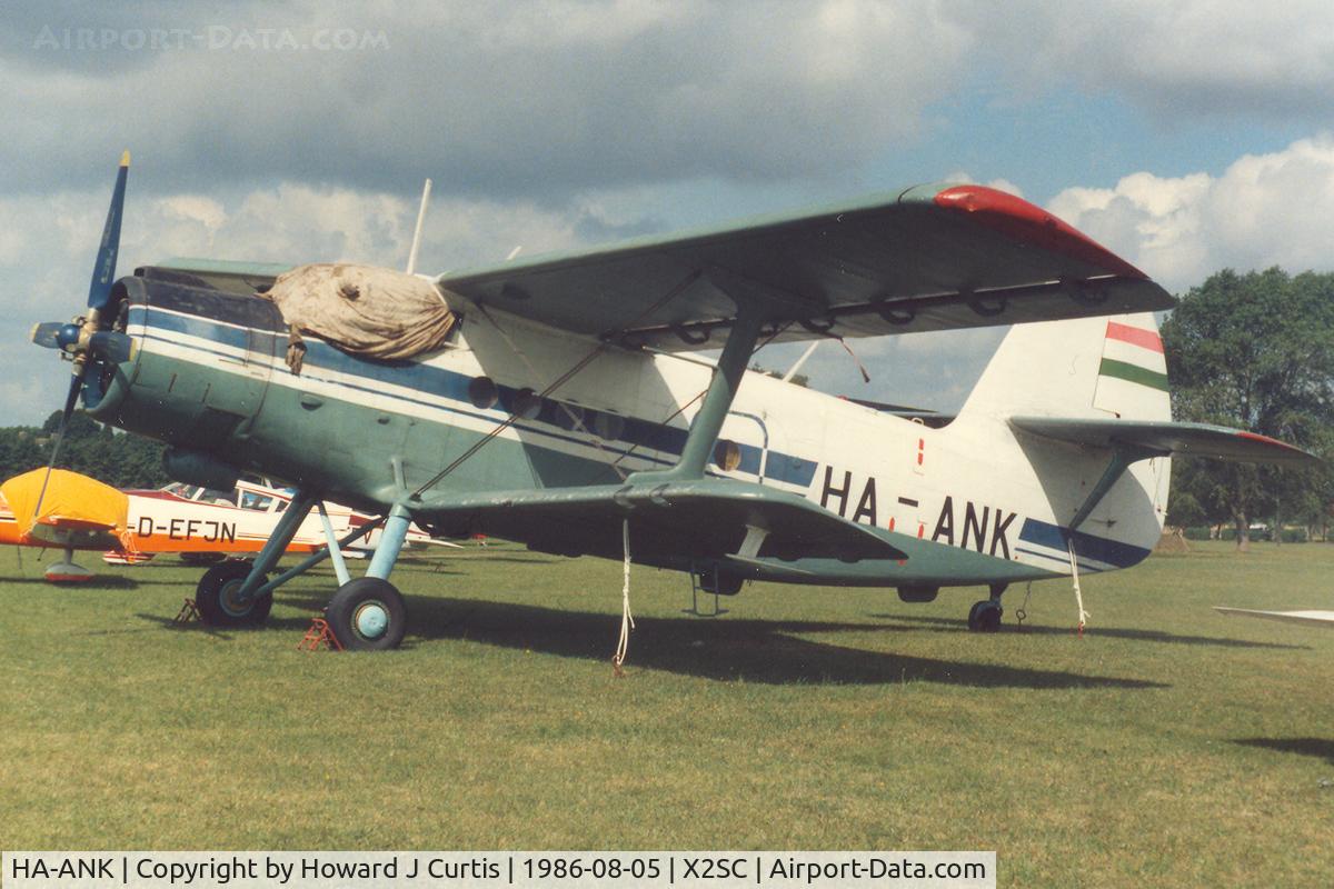HA-ANK, 1978 Antonov (PZL-Mielec) An-2P C/N 1G174-42, At the World Aerobatic Championships, South Cerney. Support aircraft.