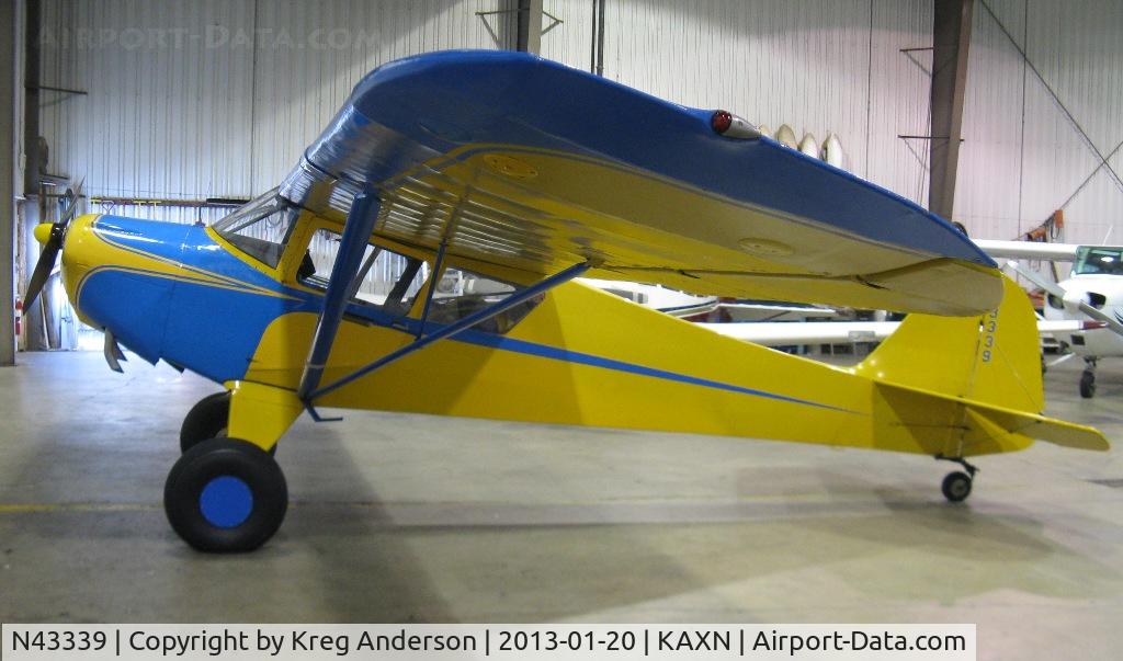N43339, 1947 Taylorcraft F-19 Sportsman C/N 6998, Taylorcraft 19 in the hangar.