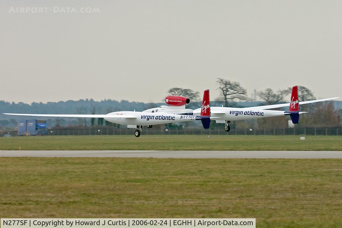 N277SF, 2004 Scaled Composites SC.311 GlobalFlyer C/N 001, 1000th aircraft photo on A-D.com. Having landed here on 11th February, the GlobalFlyer returns from a test flight shortly before returning to the USA.
