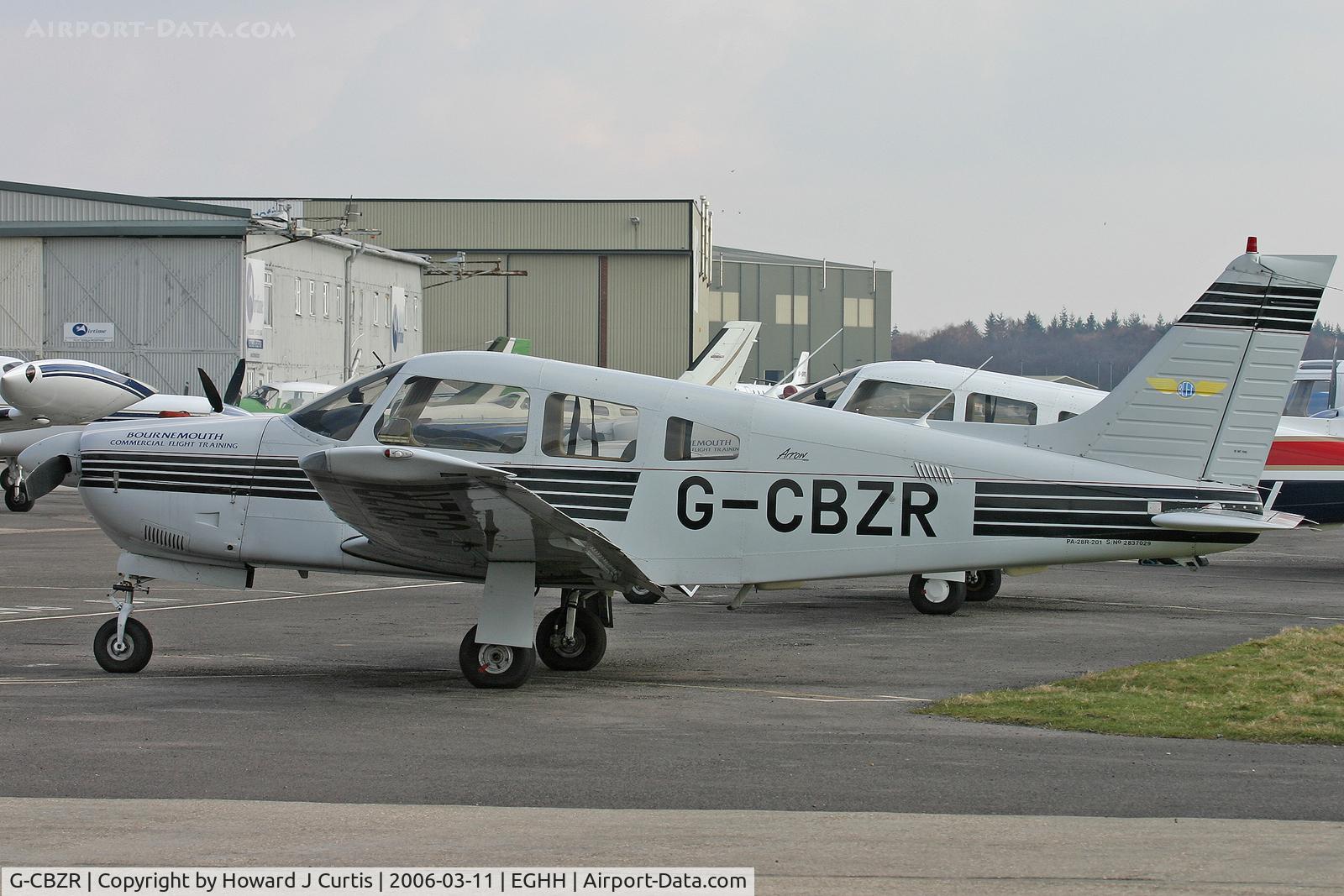 G-CBZR, 1989 Piper PA-28R-201 Cherokee Arrow III C/N 2837029, Bournemouth Commercial Flight Training