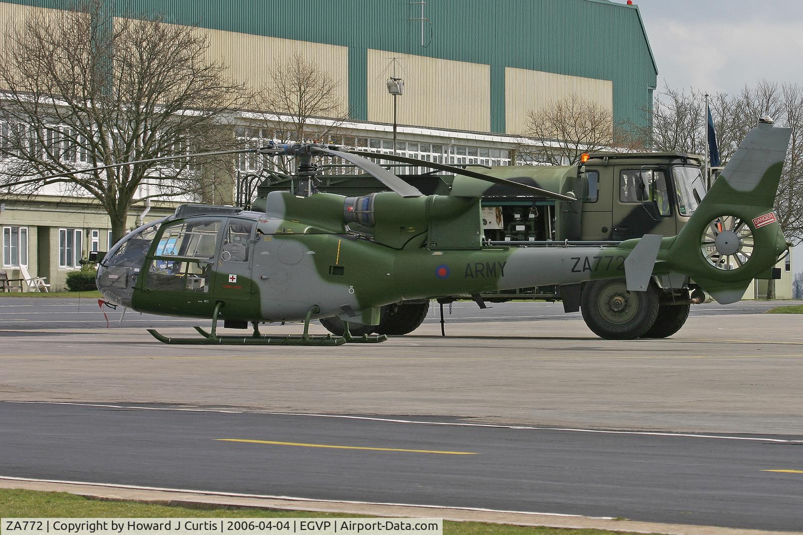ZA772, 1980 Westland SA-341B Gazelle AH1 C/N WA1814, Army Air Corps
