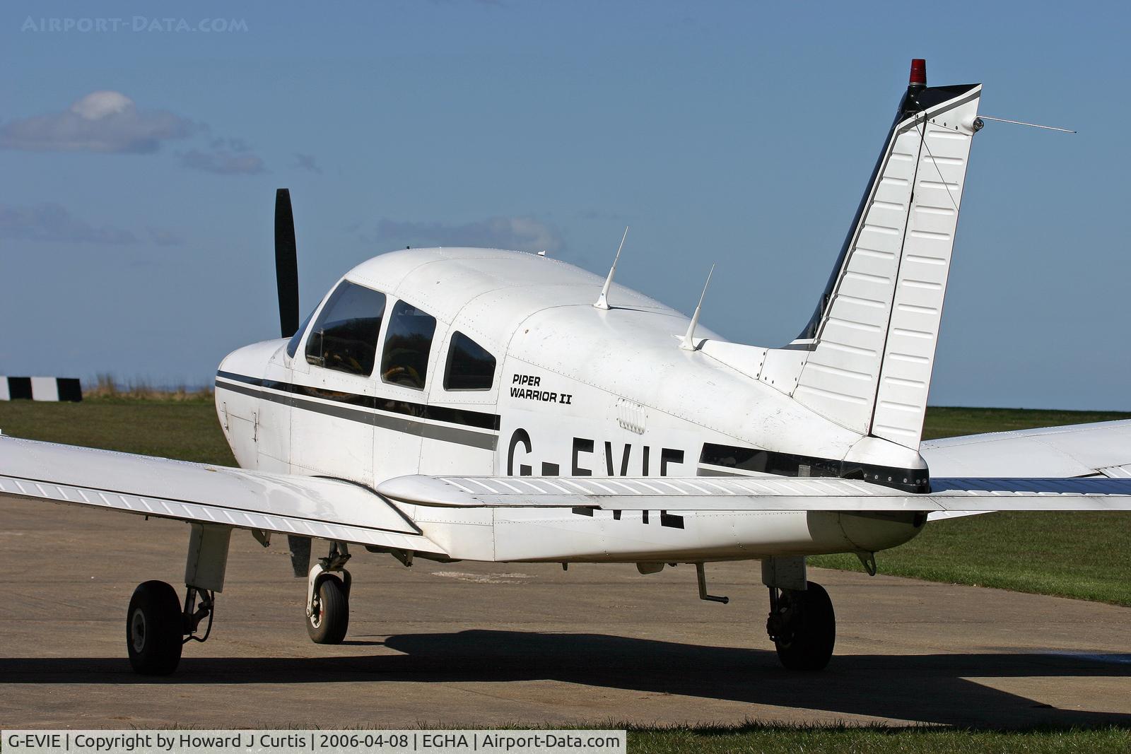 G-EVIE, 1983 Piper PA-28-161 Cherokee Warrior II C/N 28-8316043, Privately owned. A resident here at the time.