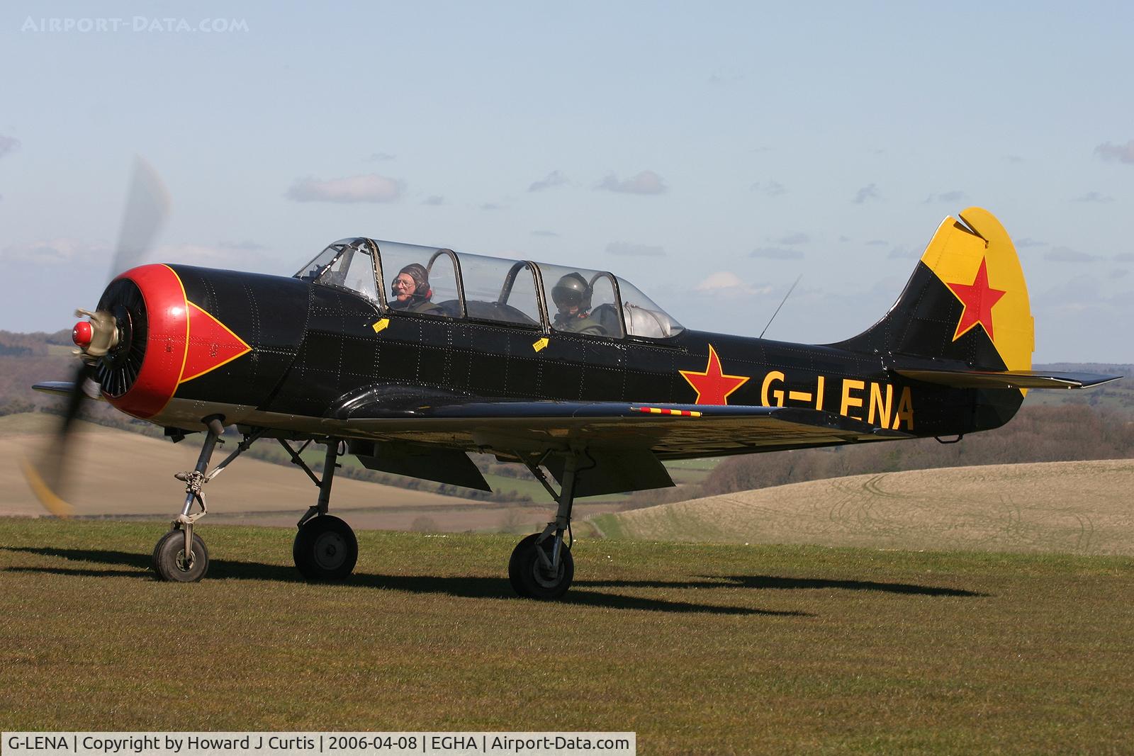 G-LENA, 1983 Bacau Yak-52 C/N 833901, Privately owned. Sadly destroyed in a fatal crash at Bournemouth,  22nd July 2006.