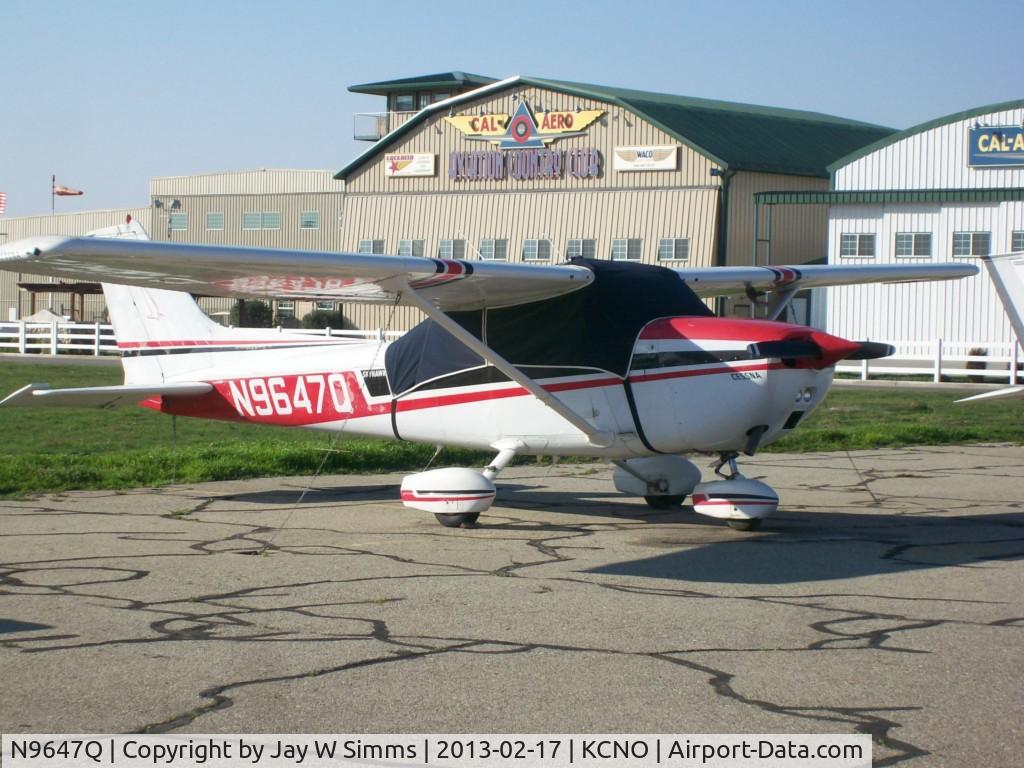 N9647Q, 1975 Cessna 172M C/N 17265731, N9647Q sits near the tower at Chino Airport 2/17/2013