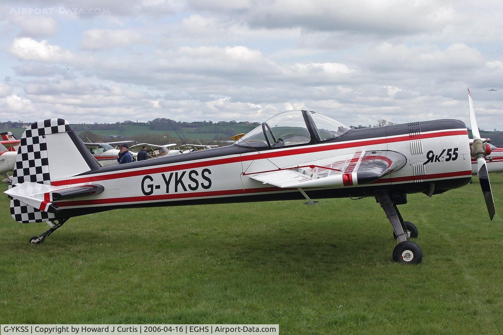 G-YKSS, 1990 Yakovlev Yak-55 C/N 901103, Privately owned, at the PFA fly-in here.