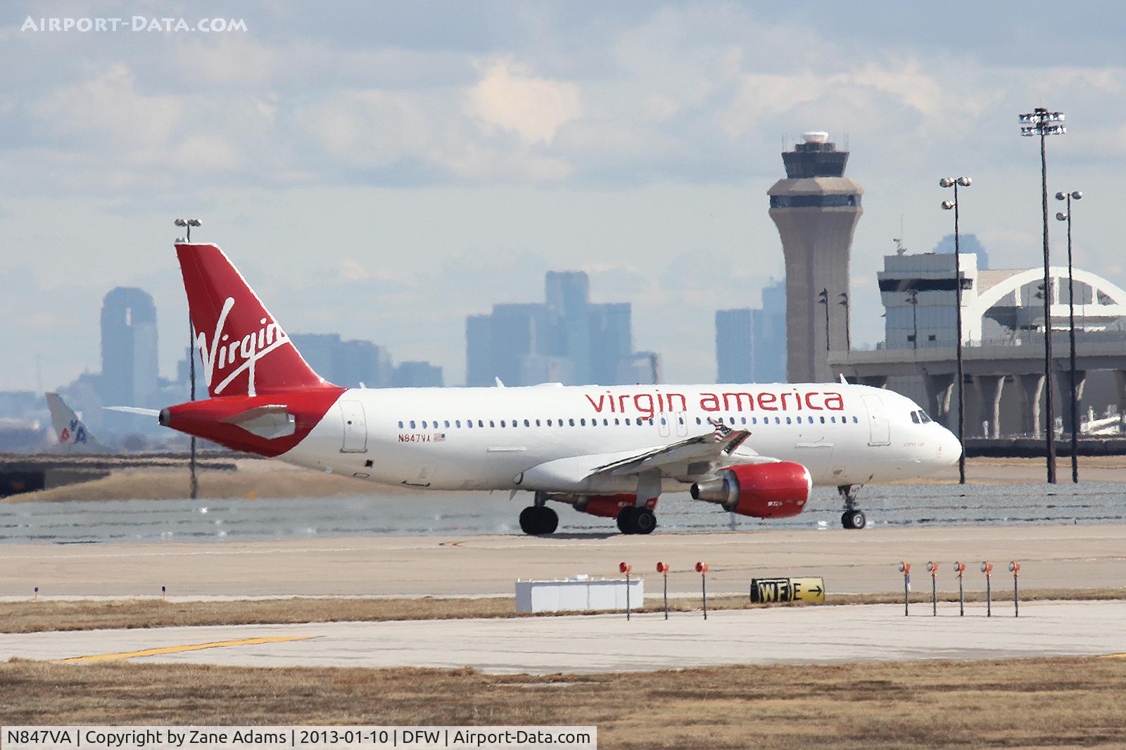 N847VA, 2011 Airbus A320-214 C/N 4948, Virgin America at DFW Airport