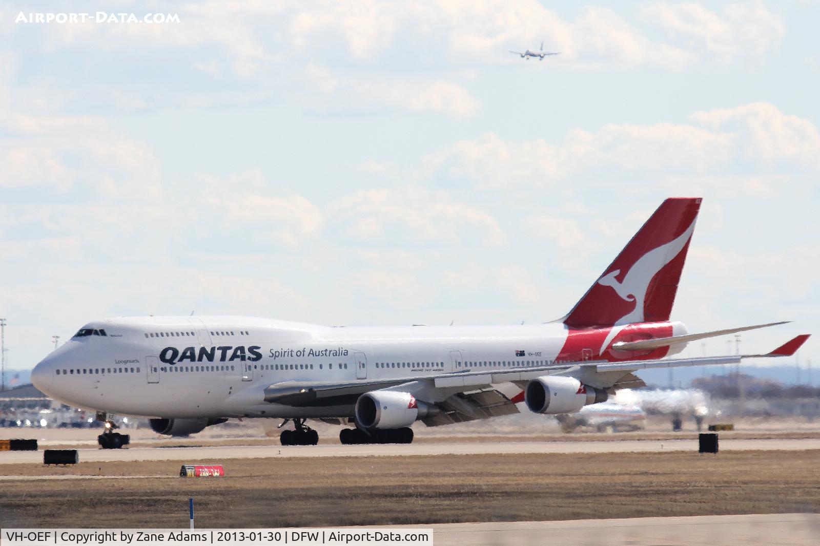 VH-OEF, 2002 Boeing 747-438/ER C/N 32910, Qantas 747 at DFW Airport