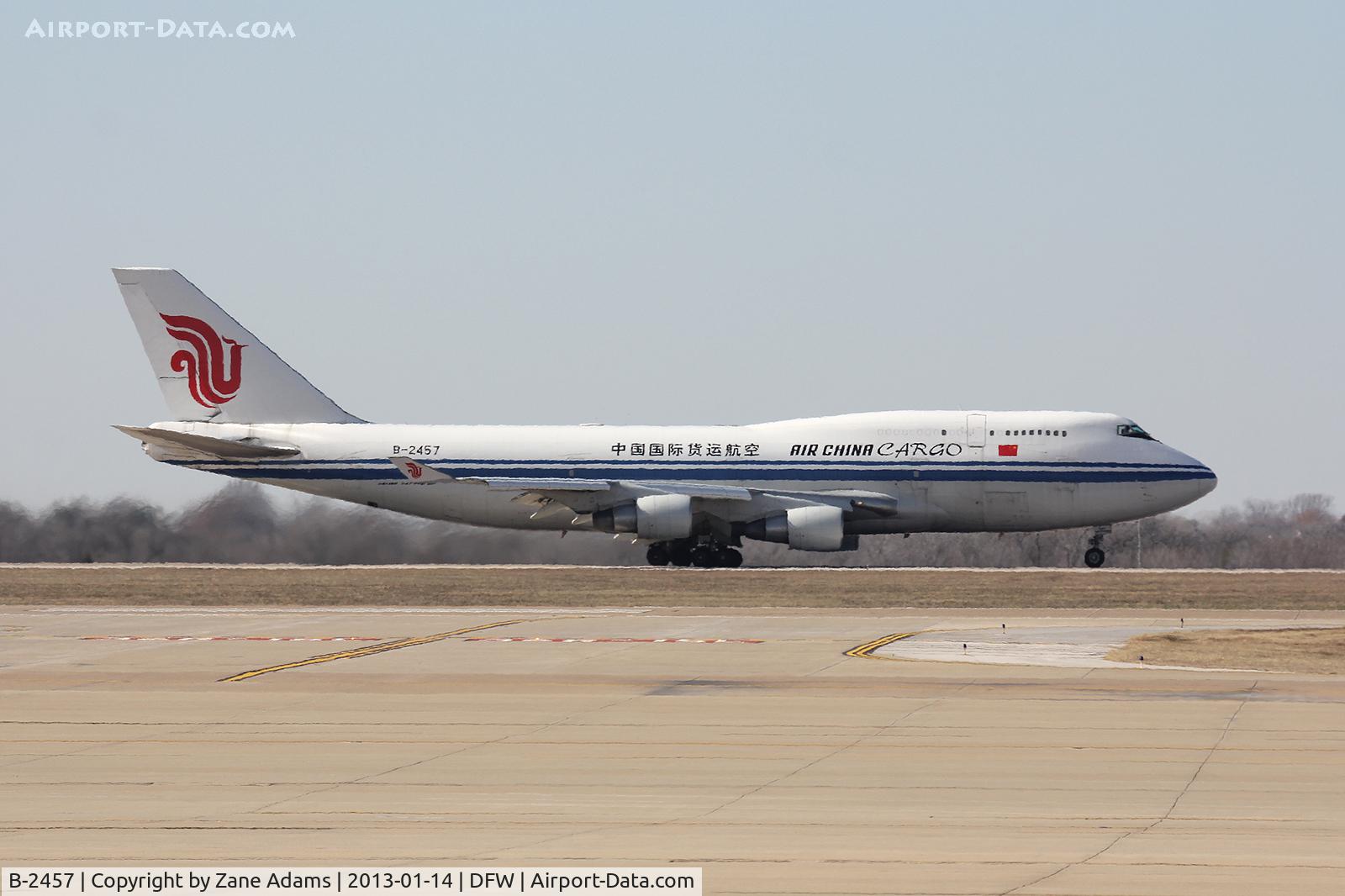 B-2457, 2002 Boeing 747-412/BCF C/N 27067, Departing DFW Airport