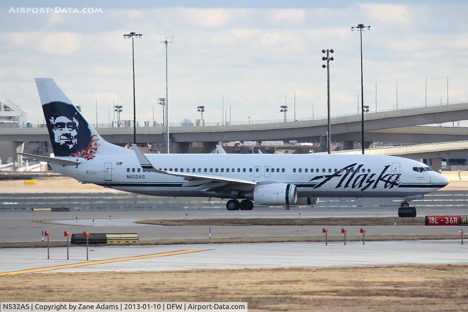 N532AS, 2010 Boeing 737-890 C/N 36346, Alaska Airlines special paint 737 at DFW Airport