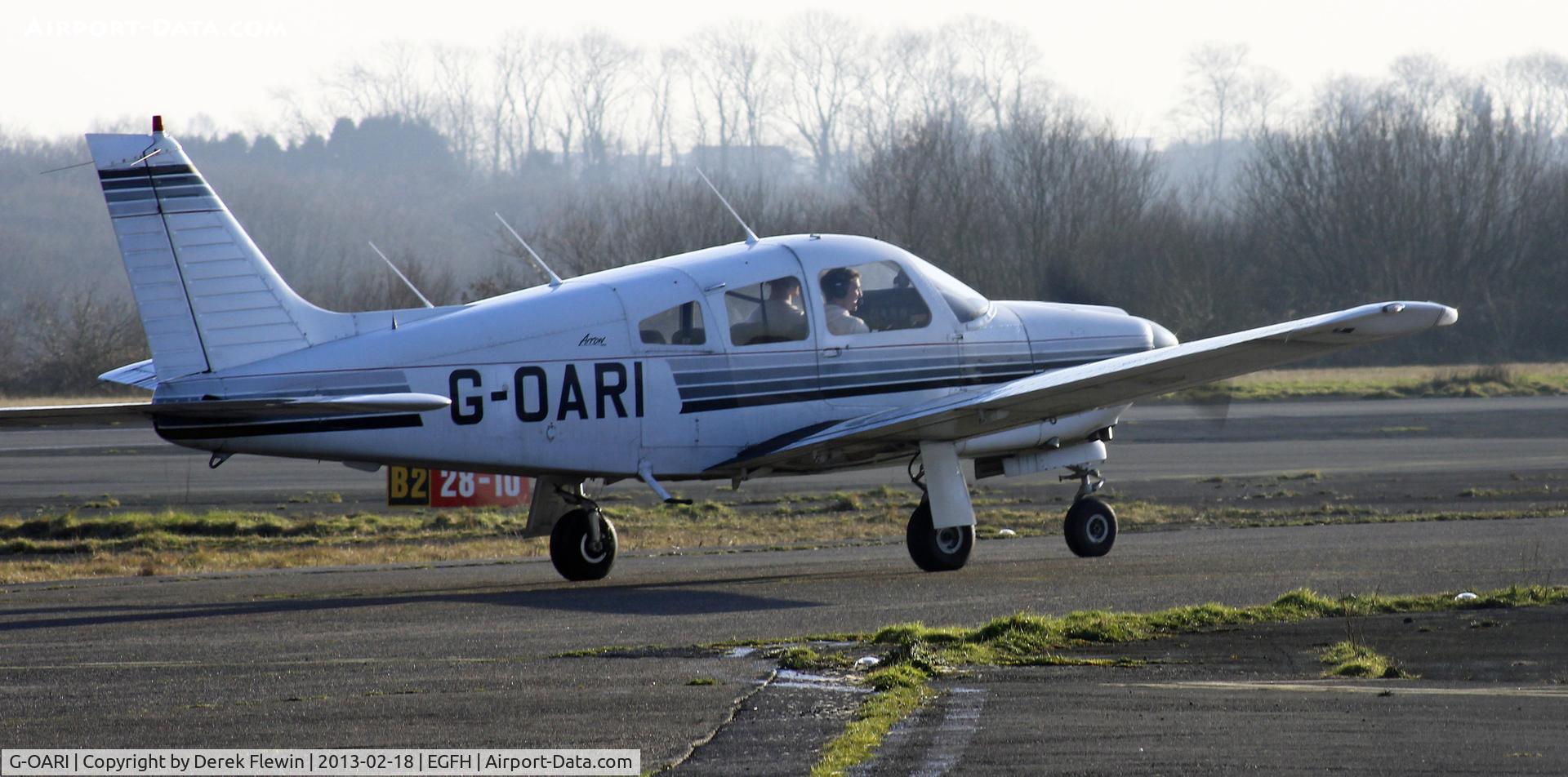 G-OARI, 1988 Piper PA-28R-201 Cherokee Arrow III C/N 2837005, Seen at EGFH, operated by Flew LLP, Fordinbridge Hampshire.
