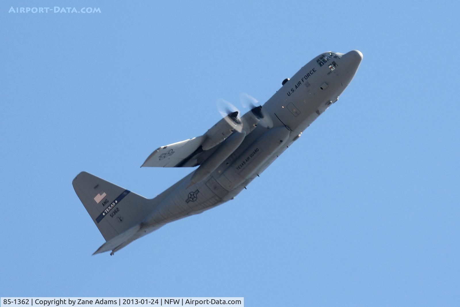 85-1362, 1985 Lockheed C-130H Hercules C/N 382-5072, Texas ANG C-130 Departing NASJRB Fort Worth