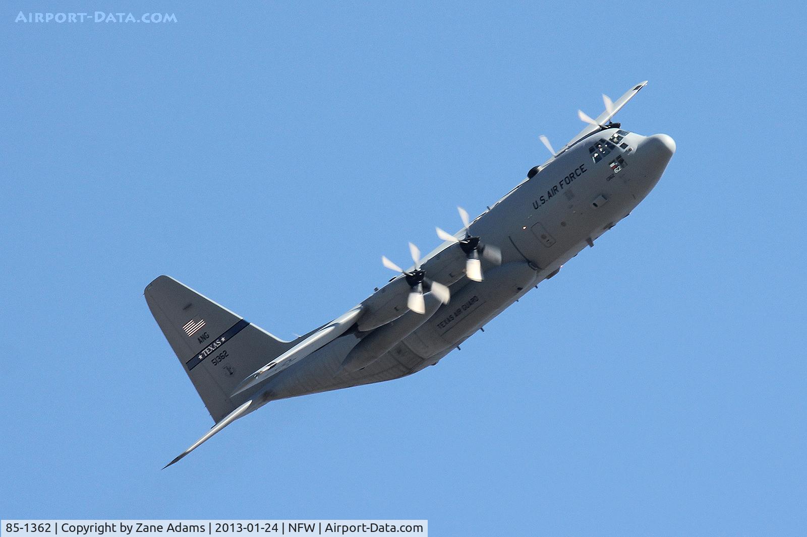85-1362, 1985 Lockheed C-130H Hercules C/N 382-5072, Texas ANG C-130 Departing NASJRB Fort Worth