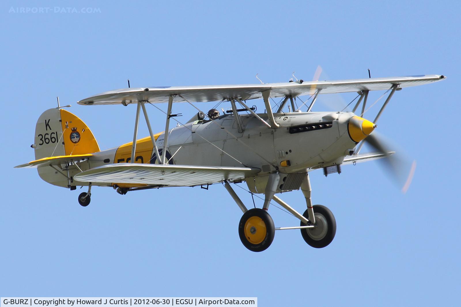 G-BURZ, 1934 Hawker Nimrod II C/N 41H-59890, At Flying Legends 2012. Painted as K3661.