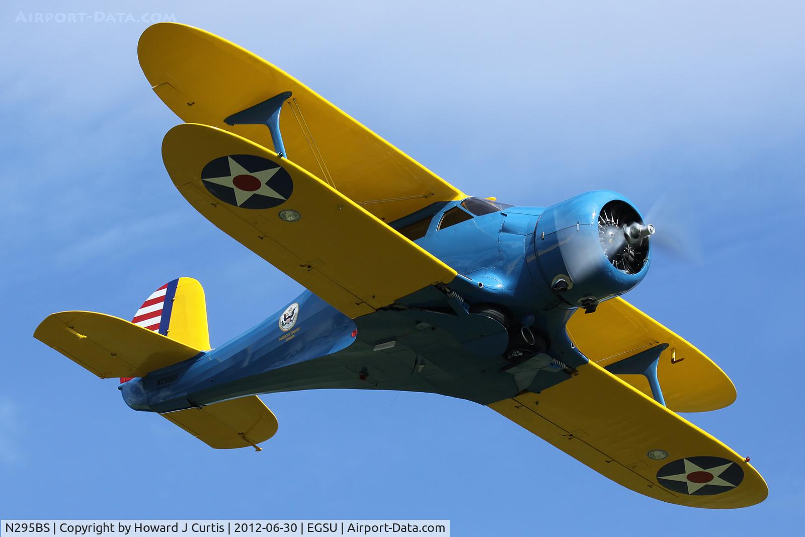 N295BS, 1939 Beech YC-43A Staggerwing C/N 295, At Flying Legends 2012. Operated by the Duke of Brabant Air Force.